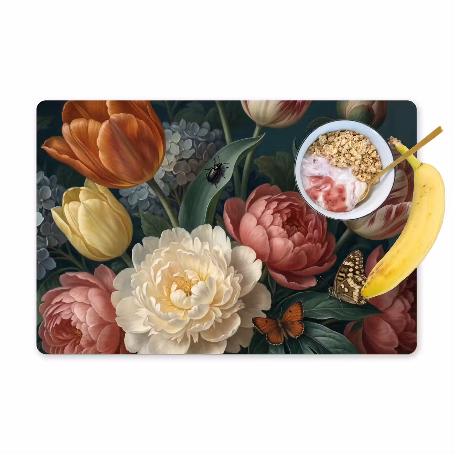Bloemen - Boeket - Natuur - Klassiek - Donker Placemat vinyl groot -zzzproduct_Kitchenyeah-website