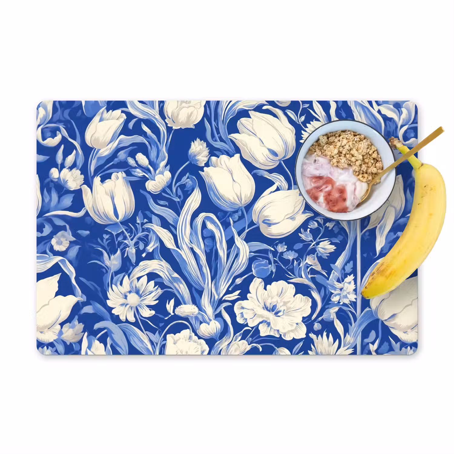 Bloemen - Delfts Blauw - Patroon - Tulp Placemat vinyl groot -zzzproduct_Kitchenyeah-website