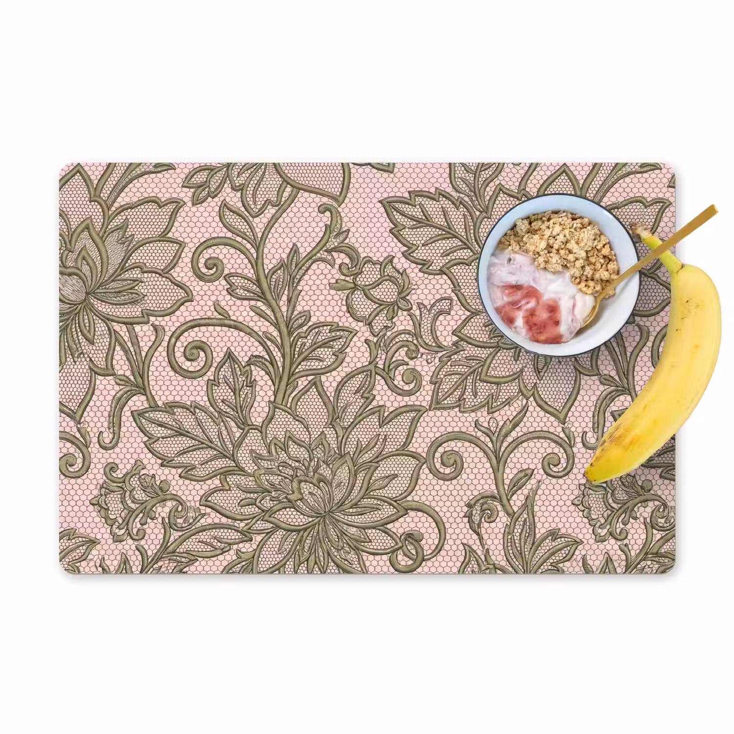 Bloemen - Kant - Patroon - Klassiek - Groen Placemat vinyl groot -zzzproduct_Kitchenyeah-website