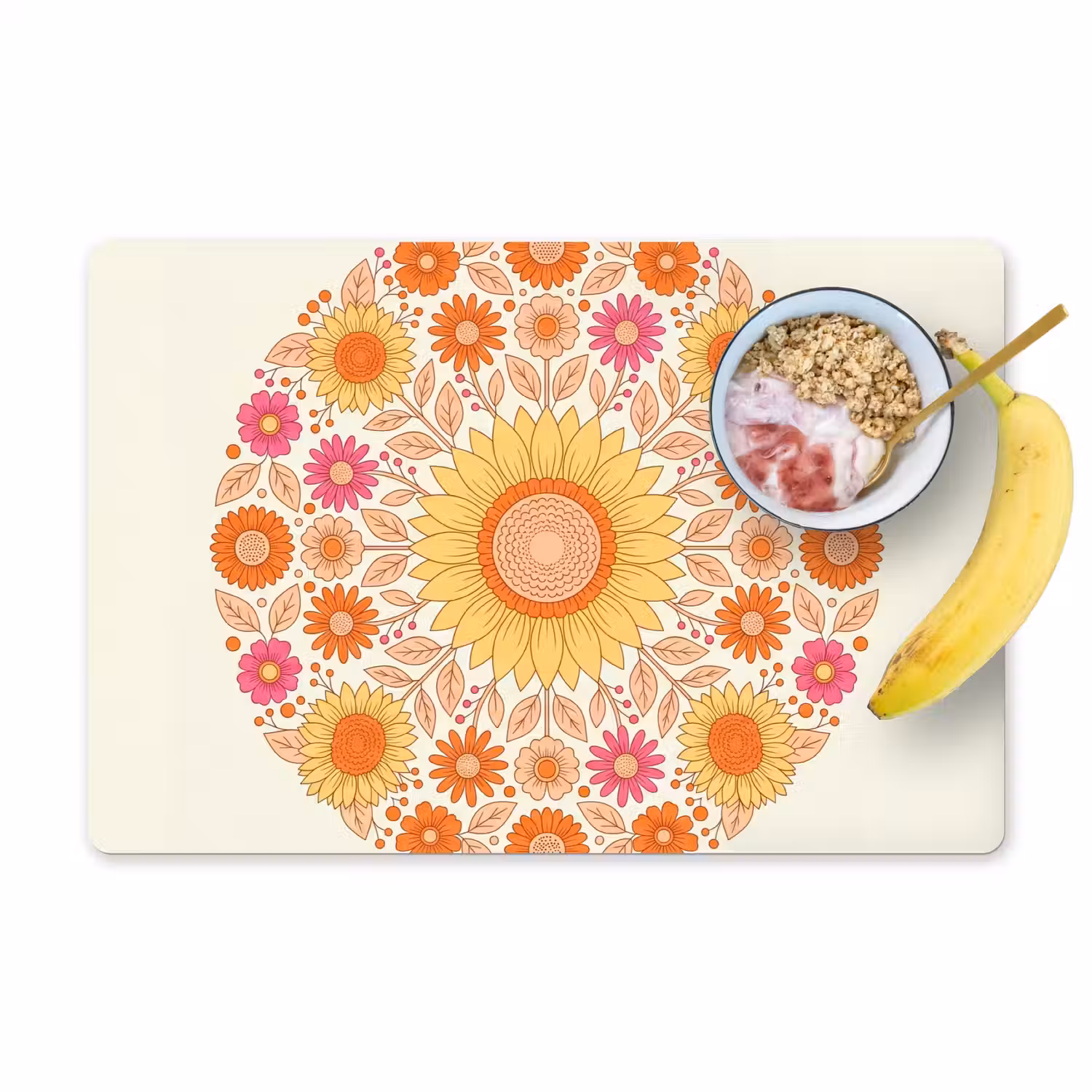 Bloemen - Mandala - Patroon - Kleurrijk Placemat vinyl groot -zzzproduct_Kitchenyeah-website
