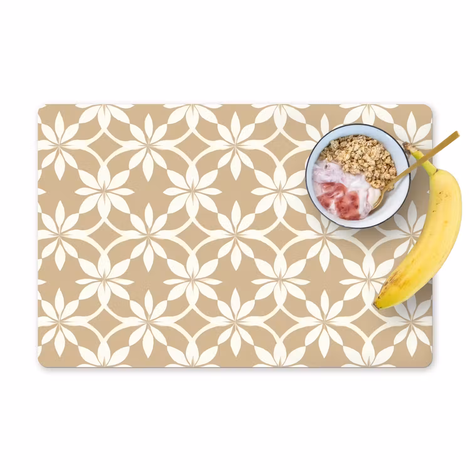 Bloemen - Patroon - Beige Placemat vinyl groot 368 -zzzproduct_Kitchenyeah-website