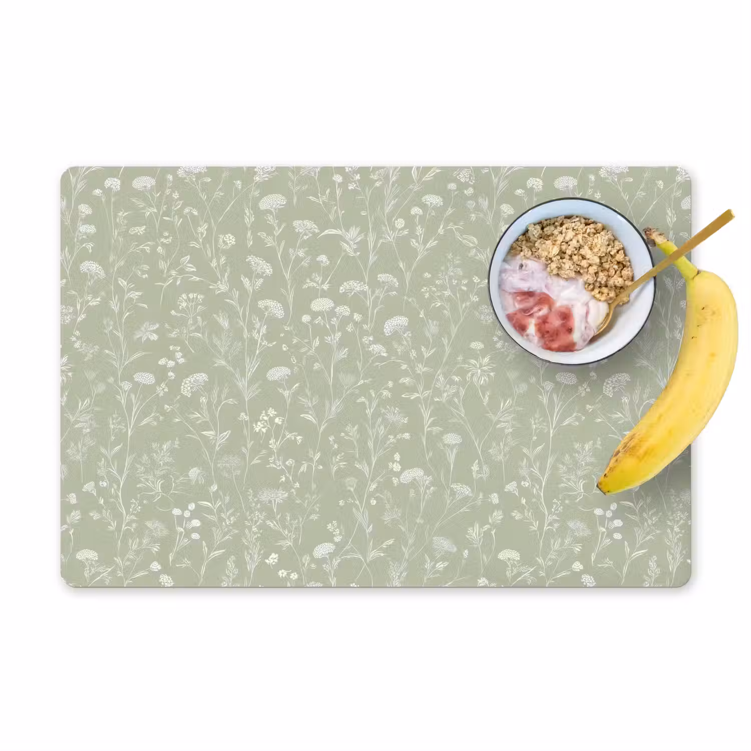 Bloemen - Patroon - Groen Placemat vinyl groot 368 -zzzproduct_Kitchenyeah-website