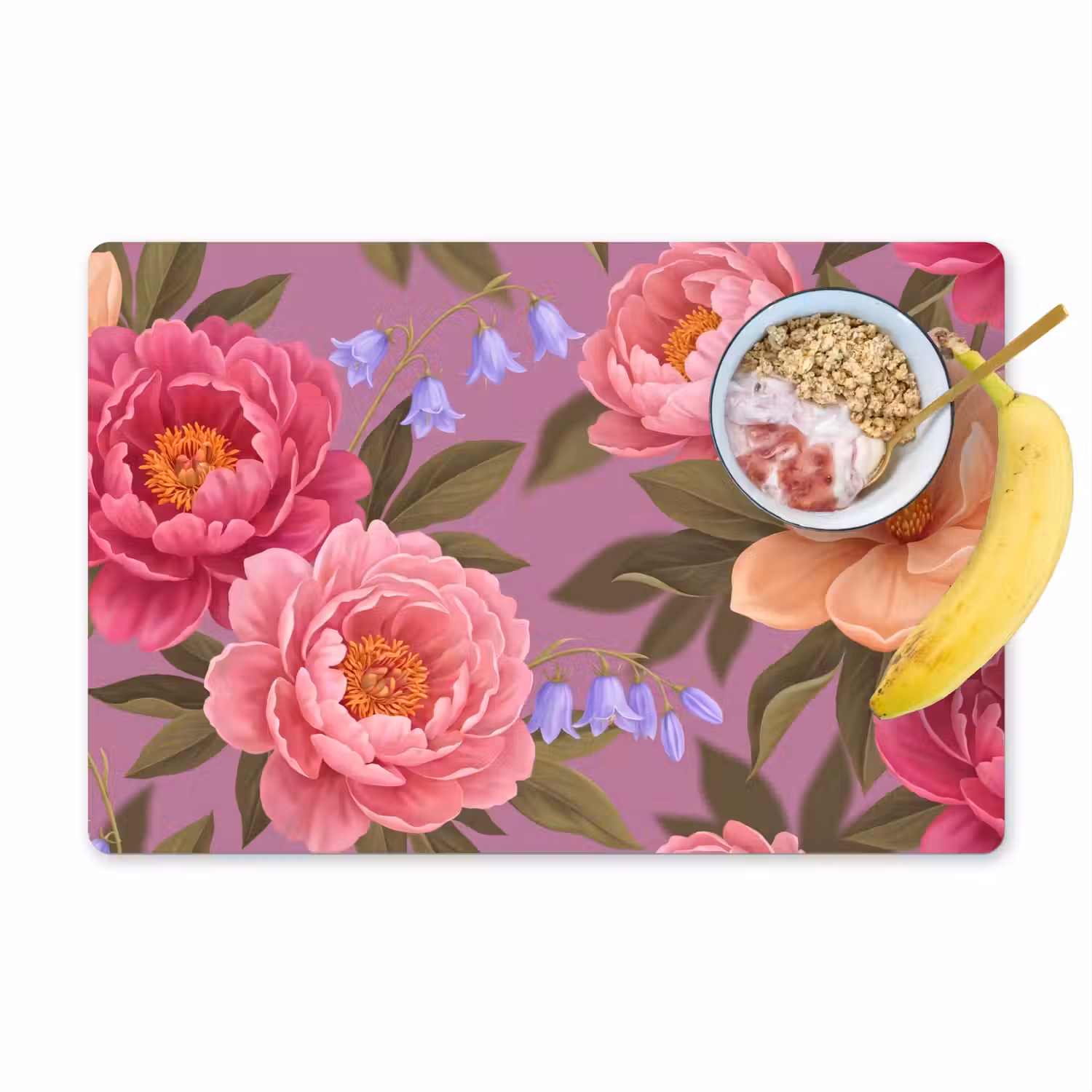 Bloemen - Patroon - Illustratie - Roze Placemat vinyl groot -zzzproduct_Kitchenyeah-website