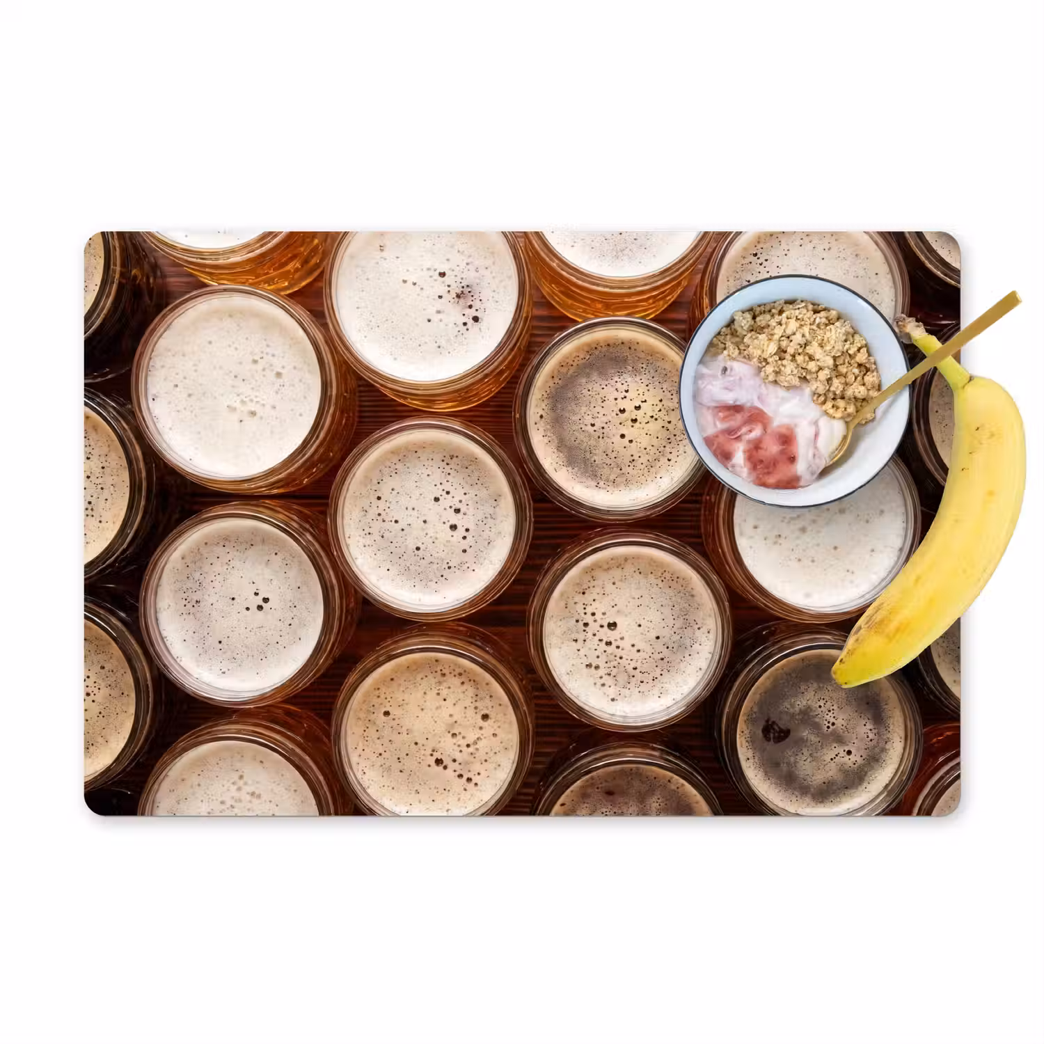 Eten - Glazen - Drank - Patroon - Bruin Placemat vinyl groot -zzzproduct_Kitchenyeah-website