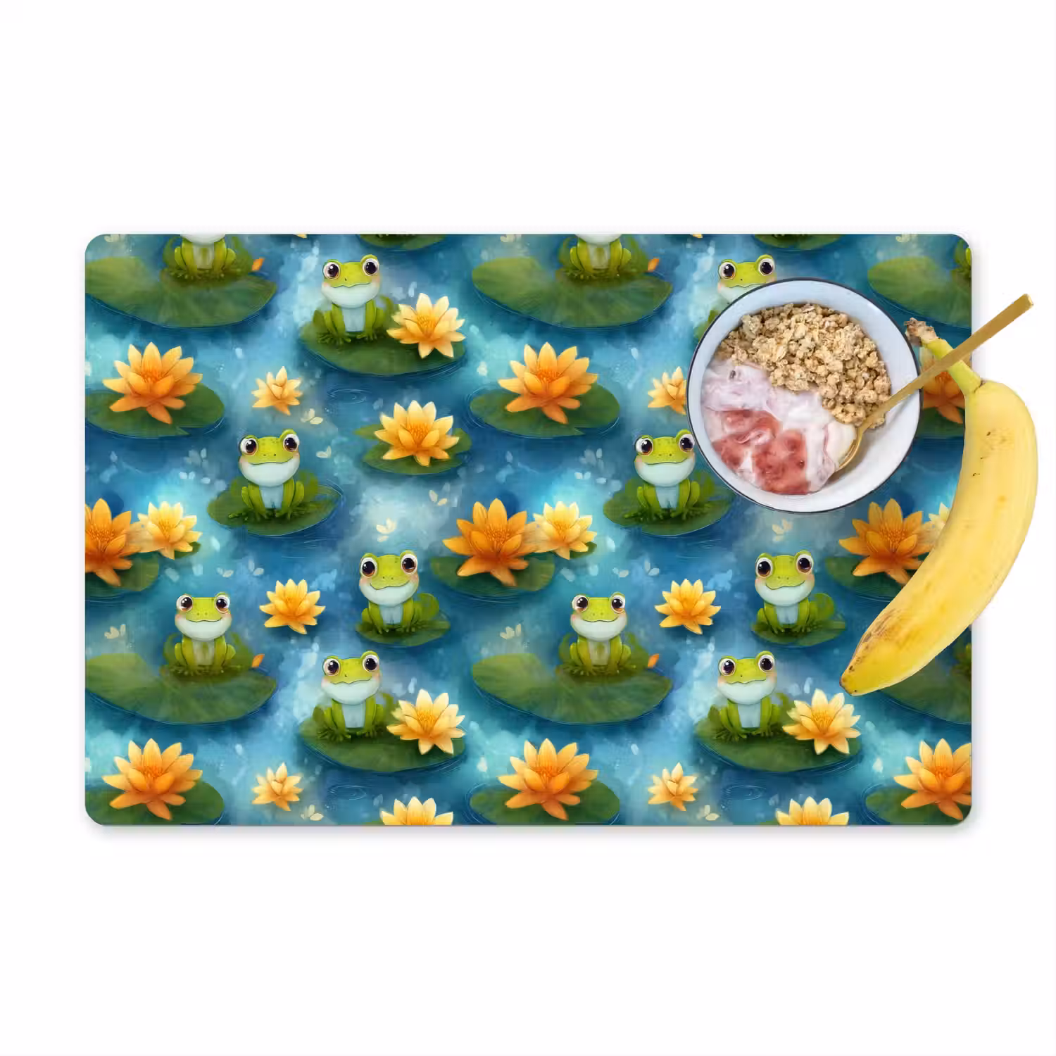 Kikker - Lelies - Groen Placemat vinyl groot 368 -zzzproduct_Kitchenyeah-website