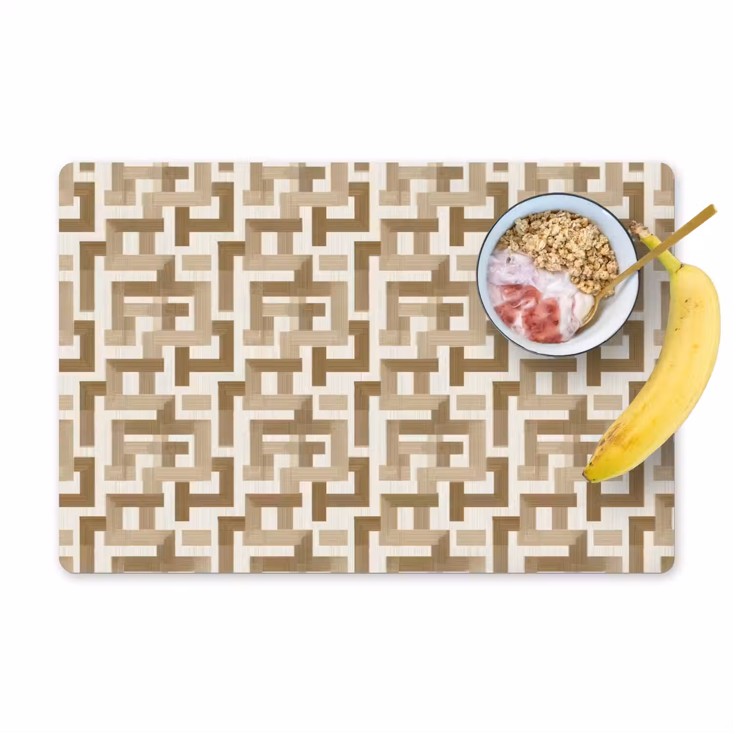 Geometrisch - Retro - Bruin Placemat vinyl groot 368 -zzzproduct_Kitchenyeah-website