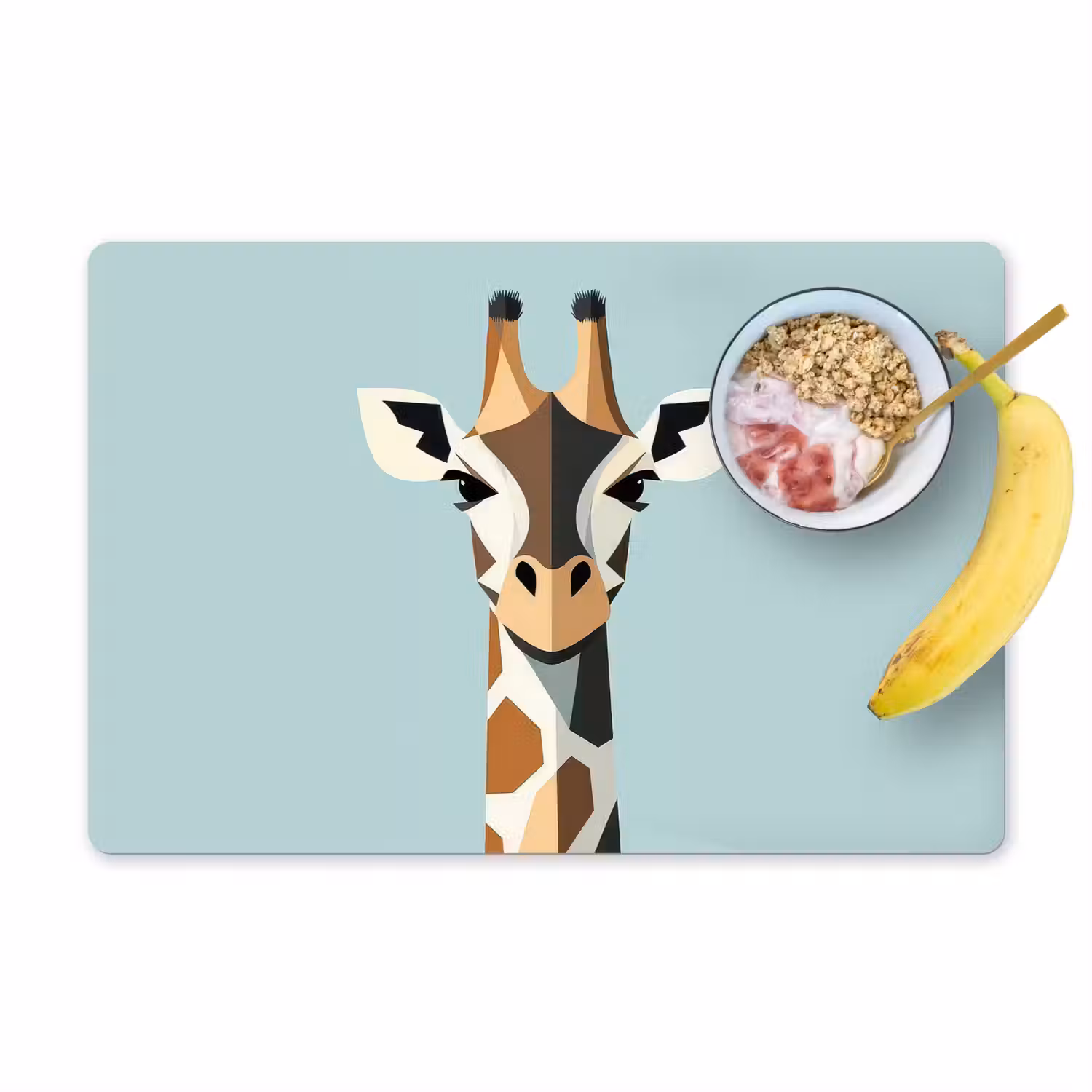 Giraffe - Illustratie - Bruin - Minimalistisch Placemat vinyl groot -zzzproduct_Kitchenyeah-website