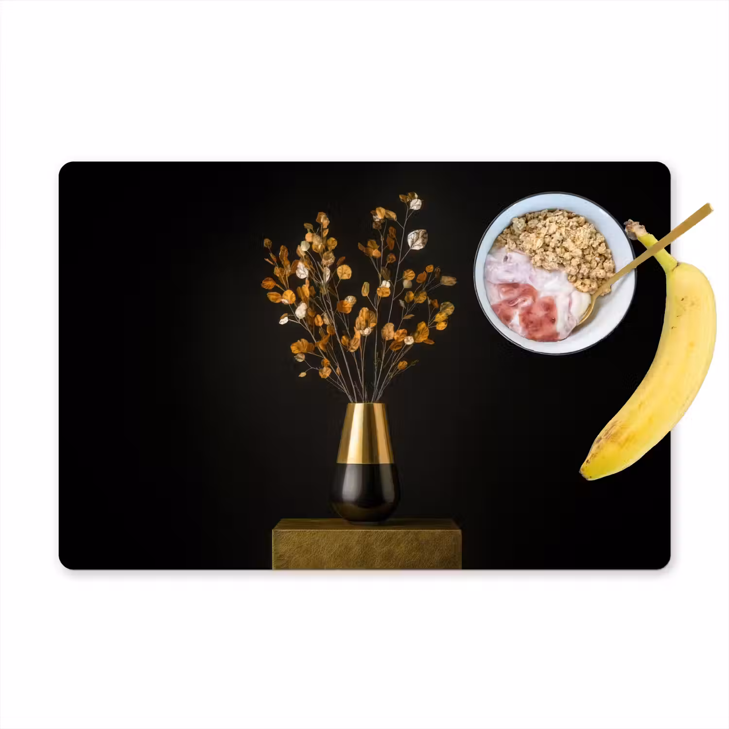Goudbruine - Bladeren - Vaas - Herfstachtig Placemat vinyl groot -zzzproduct_Kitchenyeah-website