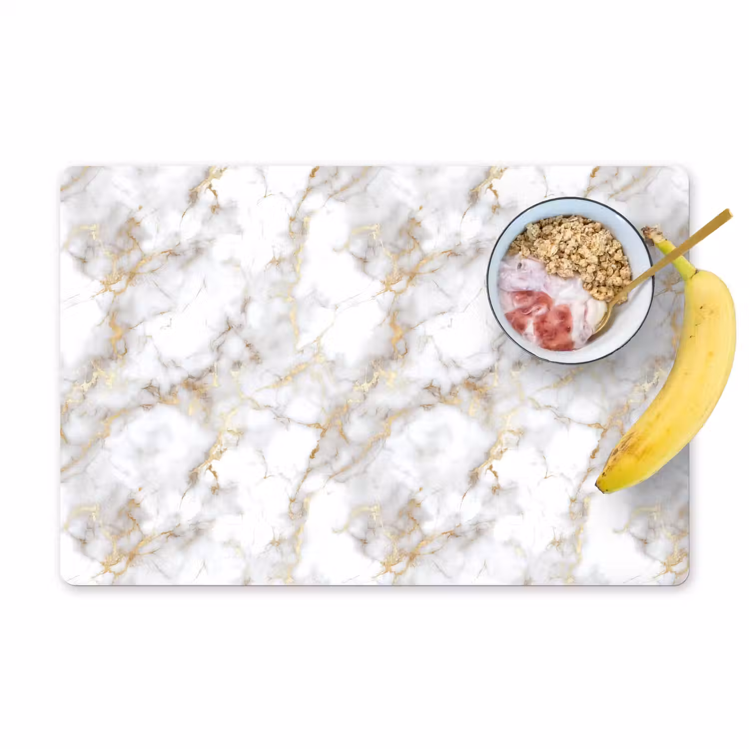 Gouden aders - Marmer - Wit Placemat vinyl groot 368 -zzzproduct_Kitchenyeah-website