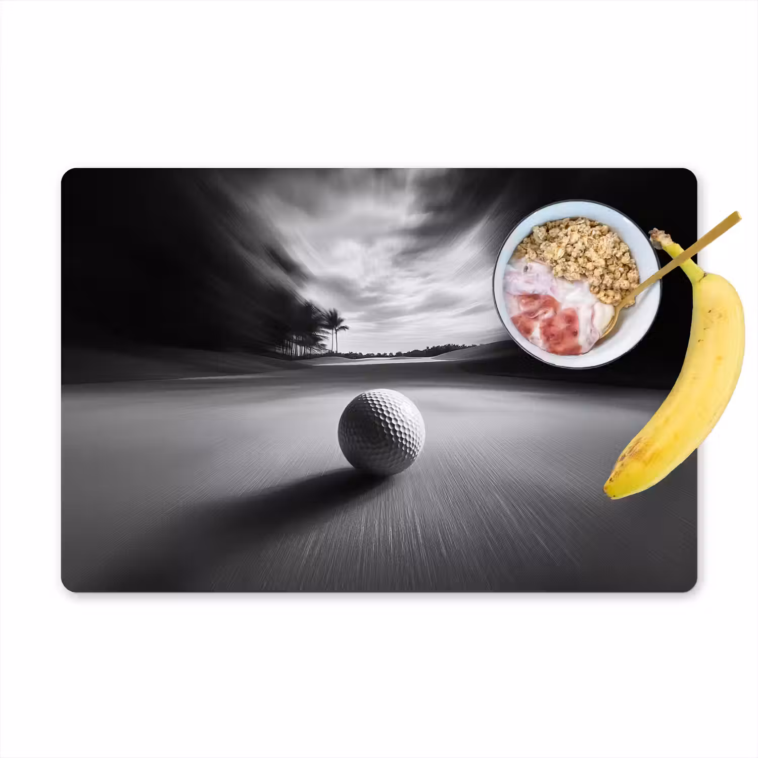 Golfbal - Wazig - Zwart Placemat vinyl groot -zzzproduct_Kitchenyeah-website
