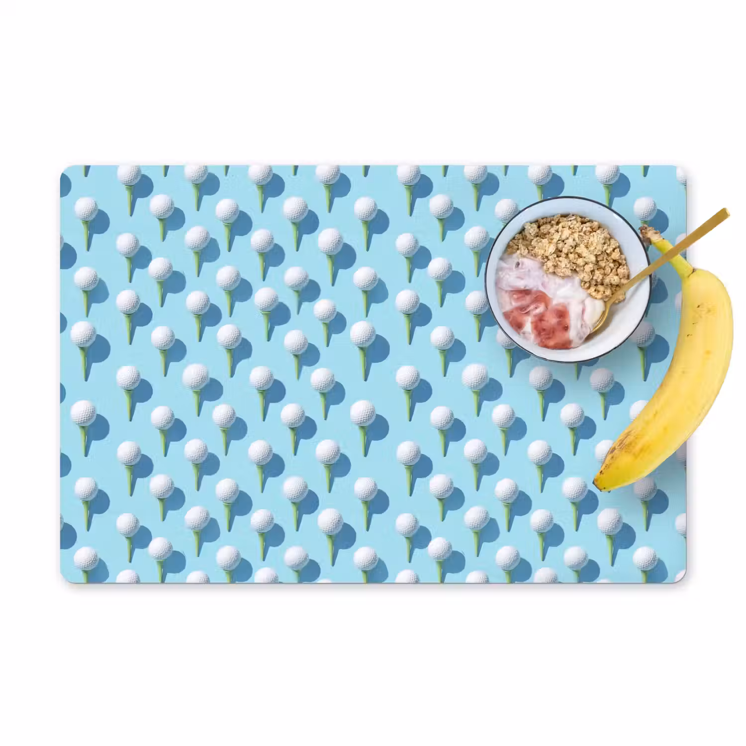 Golf - Ballen - Blauw Placemat vinyl groot 368 -zzzproduct_Kitchenyeah-website