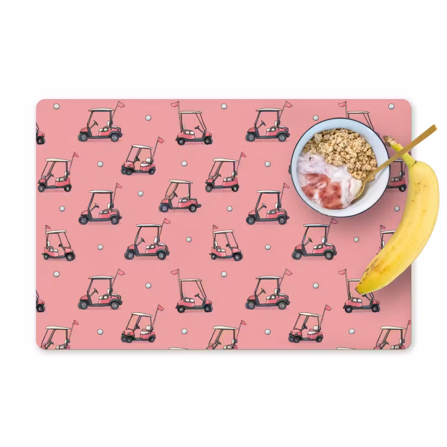 Golfkar - Retro - Roze Placemat vinyl groot 368 -zzzproduct_Kitchenyeah-website
