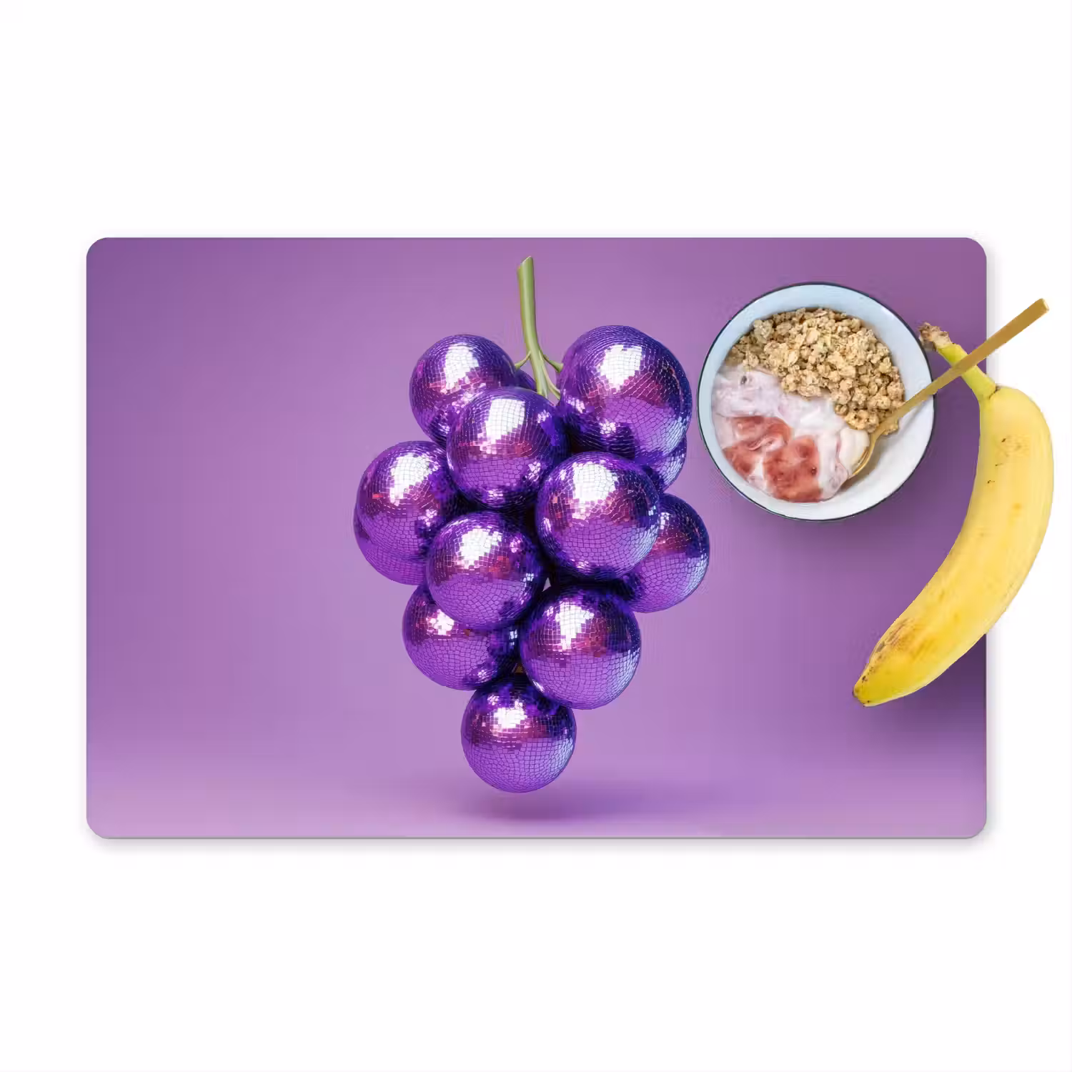 Druif - Disco - Glitter - Paars Placemat vinyl groot -zzzproduct_Kitchenyeah-website