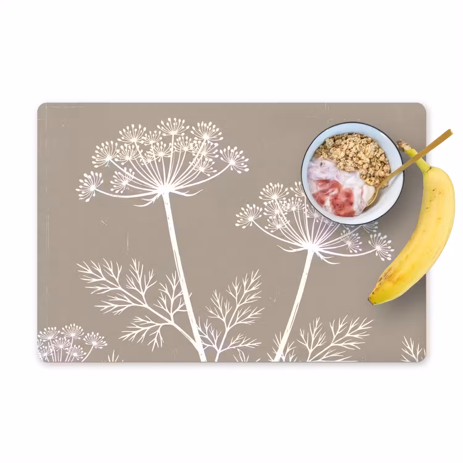 Grafisch - Fluitenkruid - Taupe Placemat vinyl groot -zzzproduct_Kitchenyeah-website