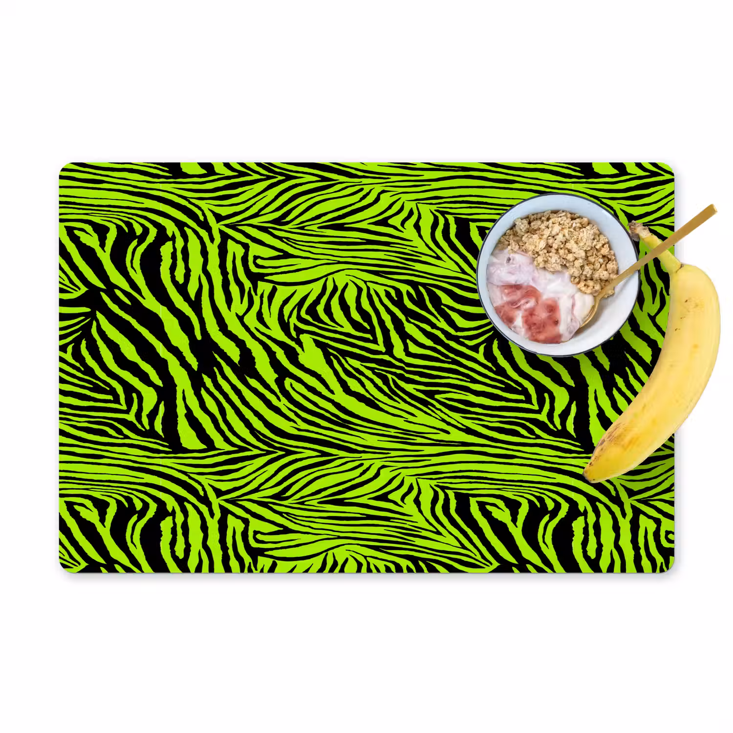 Groen - Zwart - Zebra Placemat vinyl groot 368 -zzzproduct_Kitchenyeah-website