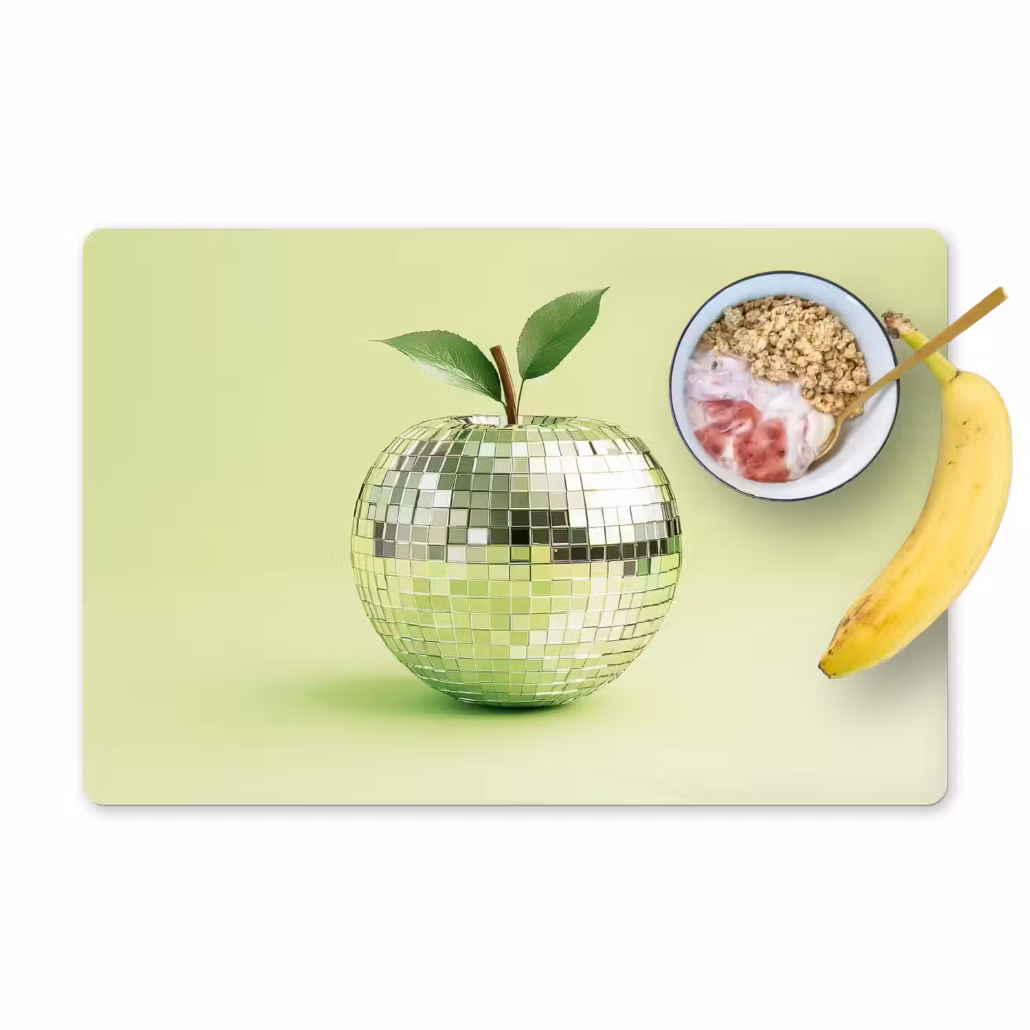 Groen - Disco - Decoratie - Appel Placemat vinyl groot -zzzproduct_Kitchenyeah-website