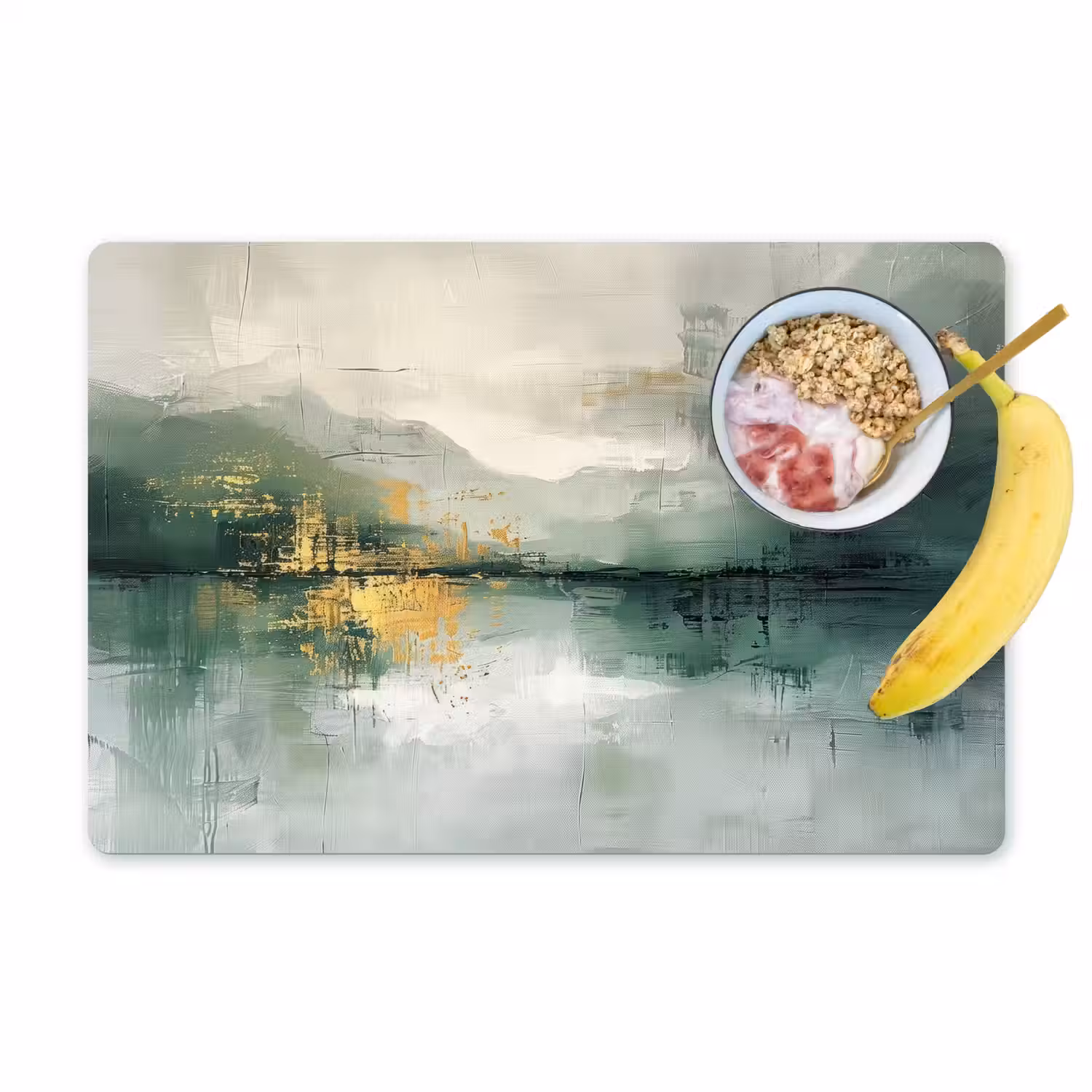 Groen - Modern - Abstract - Goud Placemat vinyl groot -zzzproduct_Kitchenyeah-website