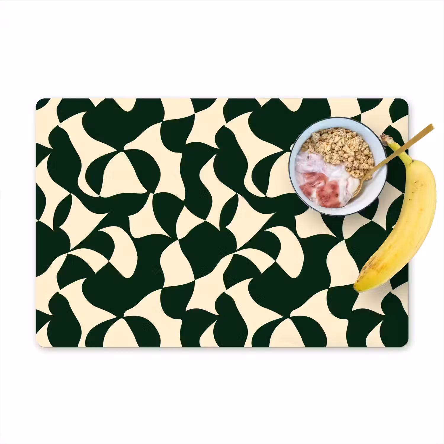 Groen - Organische vlakken - Crème Placemat vinyl groot 368 -zzzproduct_Kitchenyeah-website