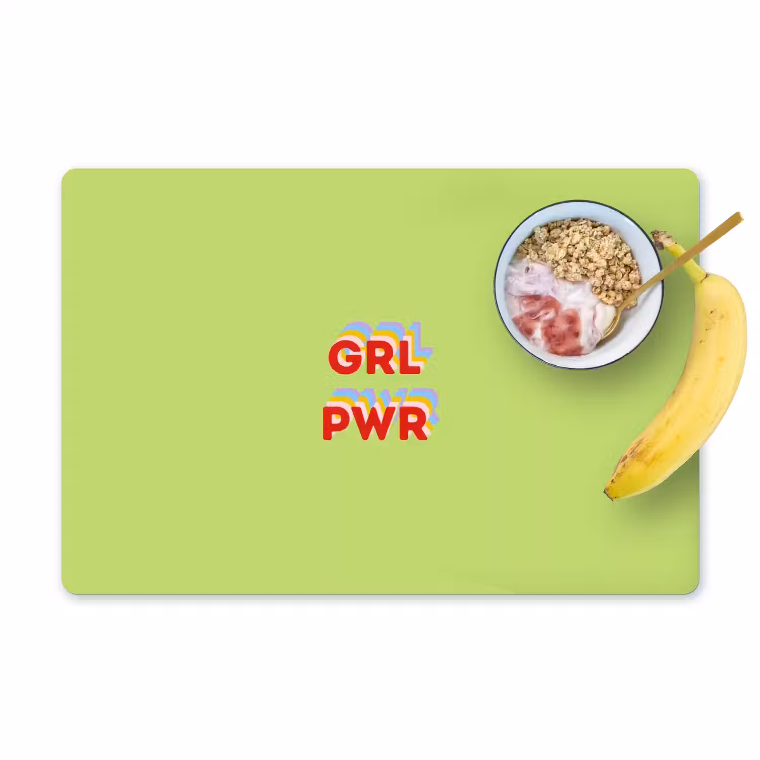 Grl pwr - Groen - Rood - 3D Placemat vinyl groot -zzzproduct_Kitchenyeah-website