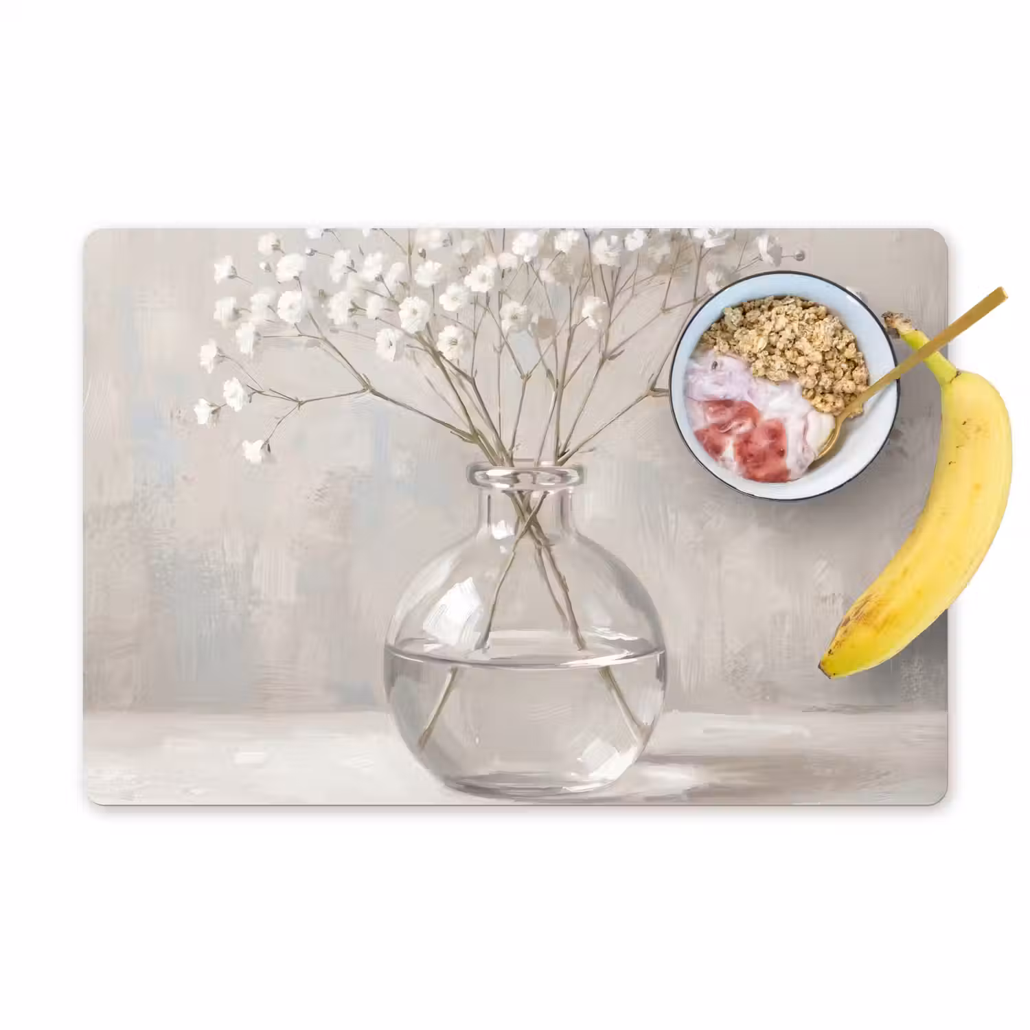 Gipskruid - Vaas - Wit Placemat vinyl groot -zzzproduct_Kitchenyeah-website