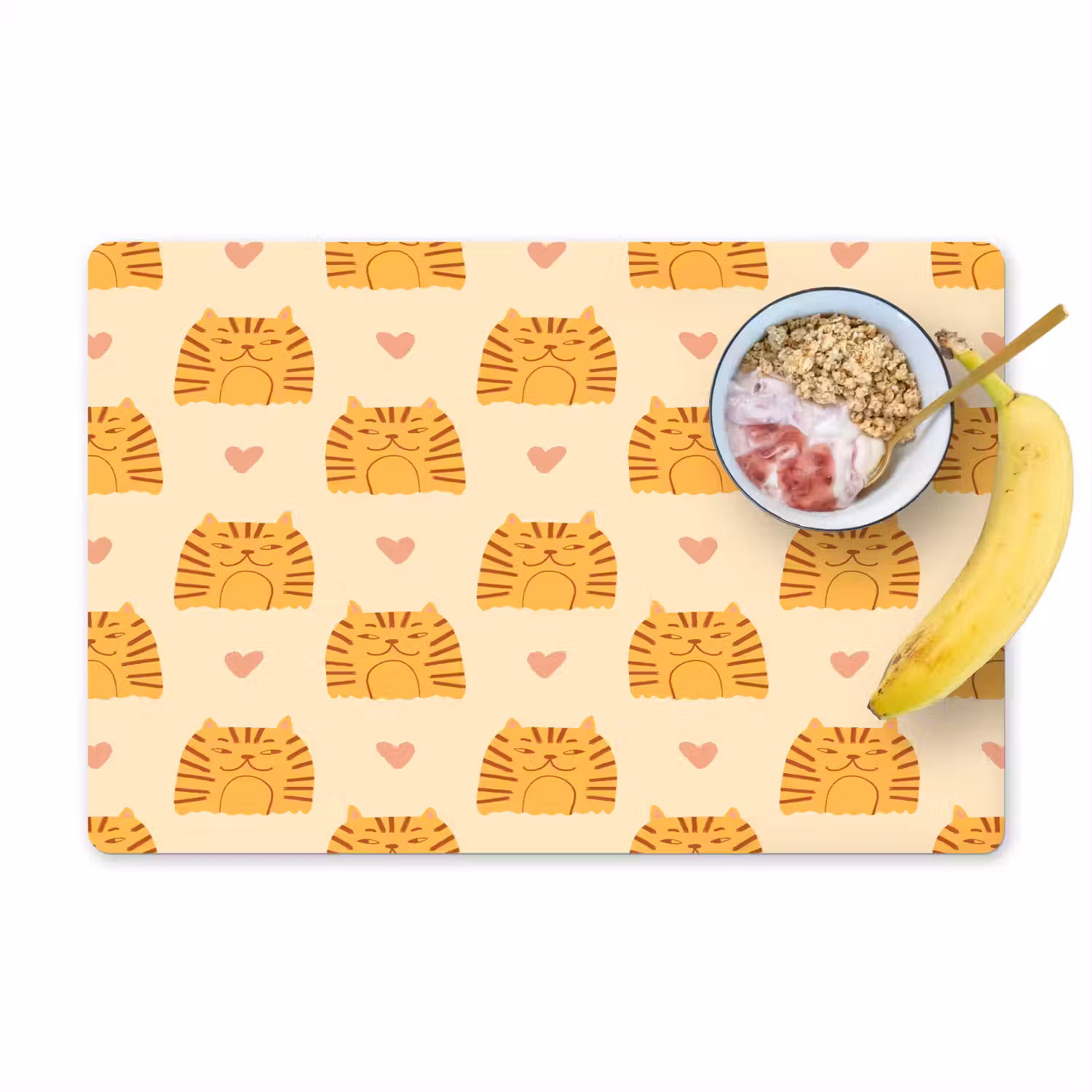 Hartjes - Katten - Strepen - Beige Placemat vinyl groot 368 -zzzproduct_Kitchenyeah-website