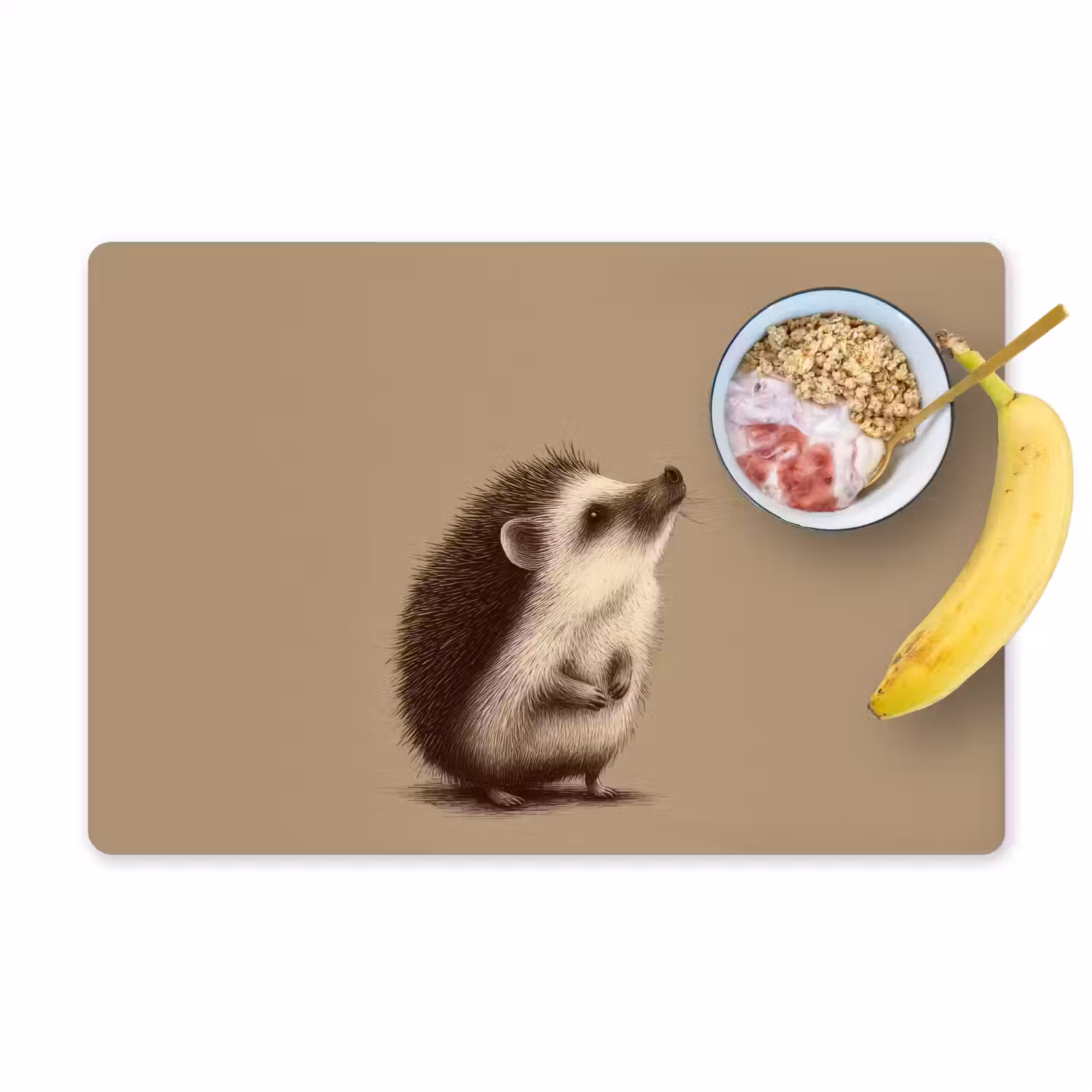 Egel - Snuitje - Bruin - Stekels Placemat vinyl groot -zzzproduct_Kitchenyeah-website