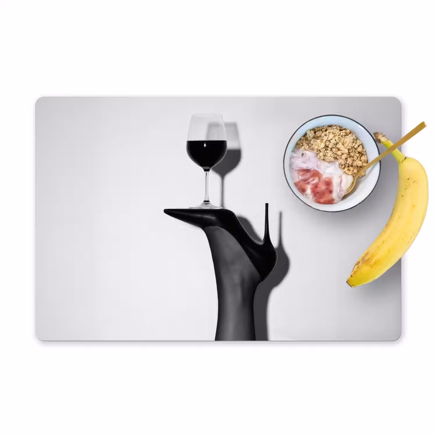 Hak - Wijn - Minimalistisch - Zwart Placemat vinyl groot -zzzproduct_Kitchenyeah-website