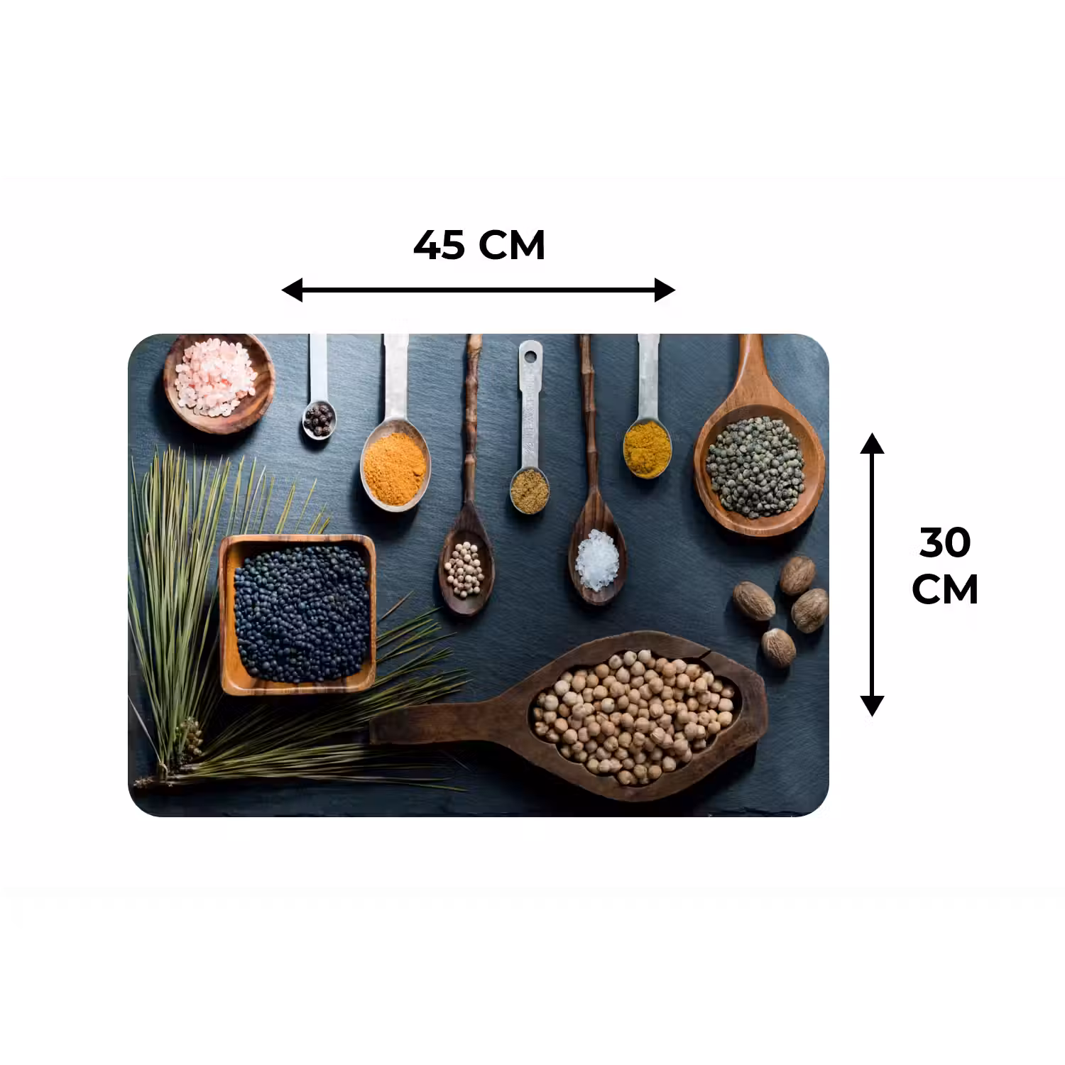Kruiden - Lepels - Specerijen - Keuken Placemat vinyl groot -specs