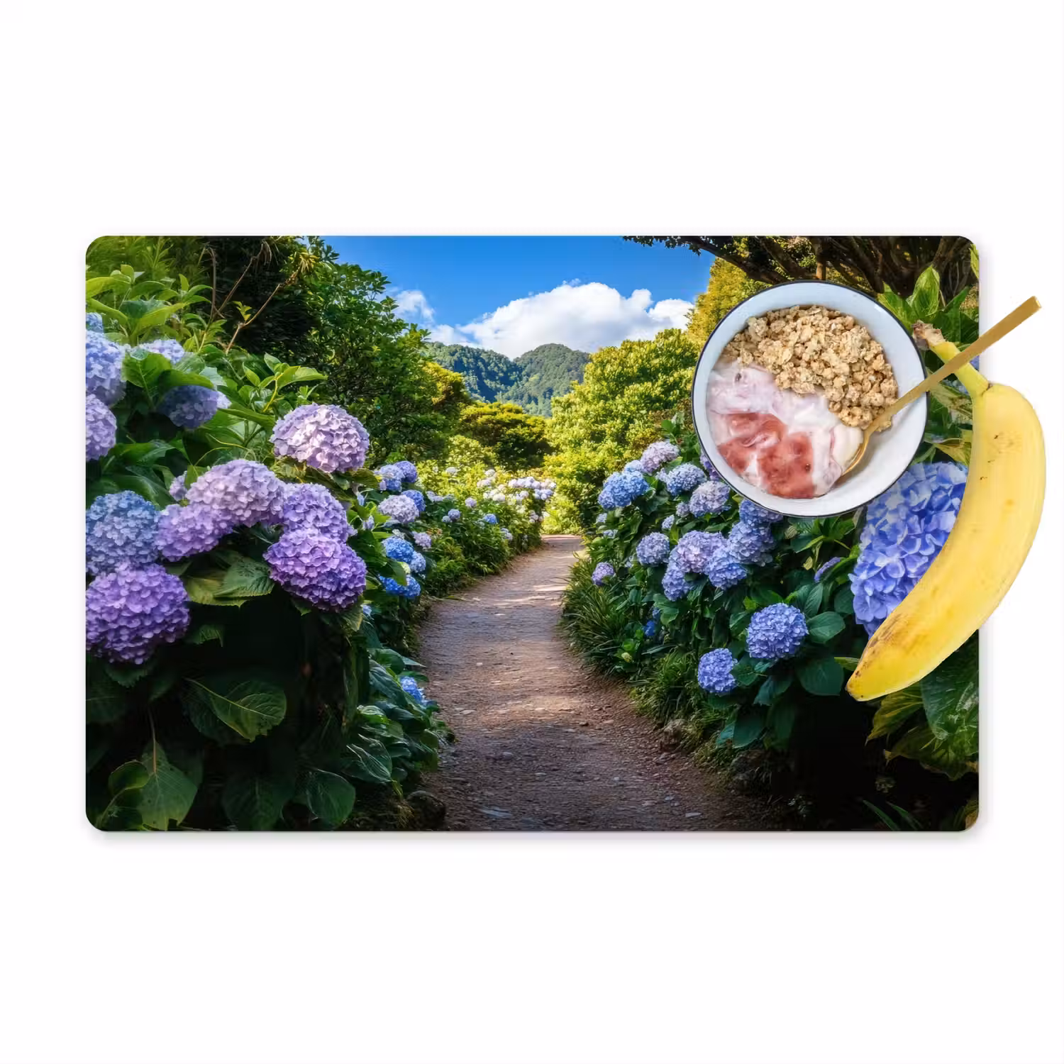 Hortsensia - Pad - Bloemen Placemat vinyl groot -zzzproduct_Kitchenyeah-website