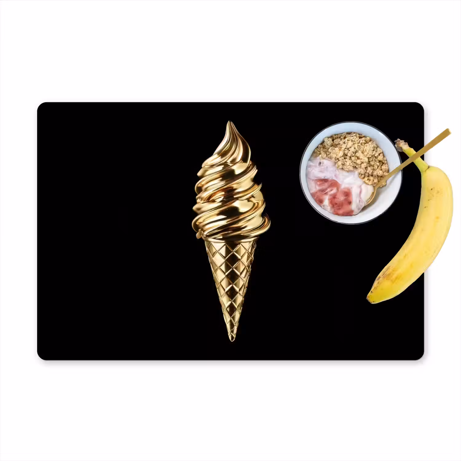 Ijs - Goud - Zwart - Eten Placemat vinyl groot -zzzproduct_Kitchenyeah-website