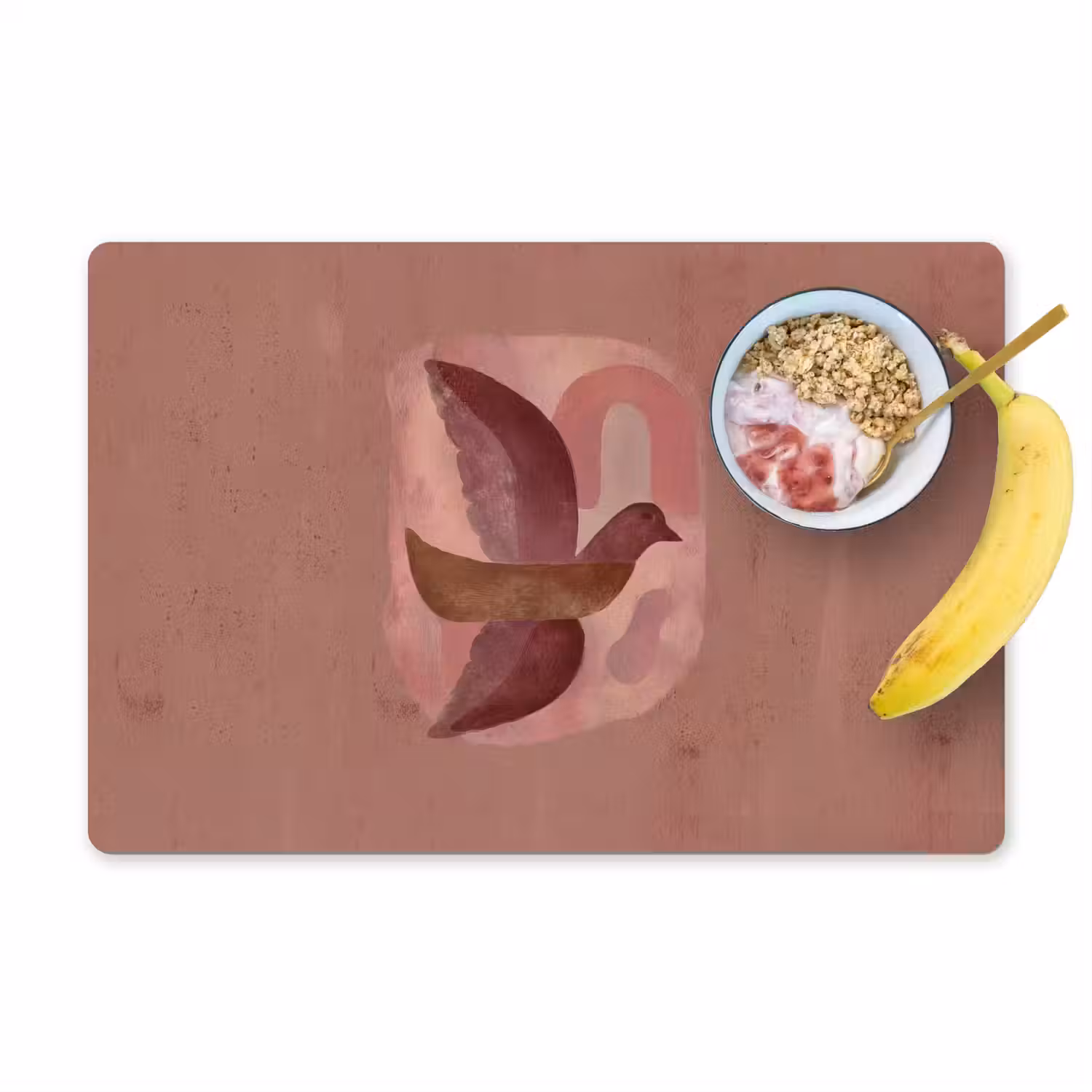 Illustratie - Vogels - Abstract - Roze Placemat vinyl groot -zzzproduct_Kitchenyeah-website