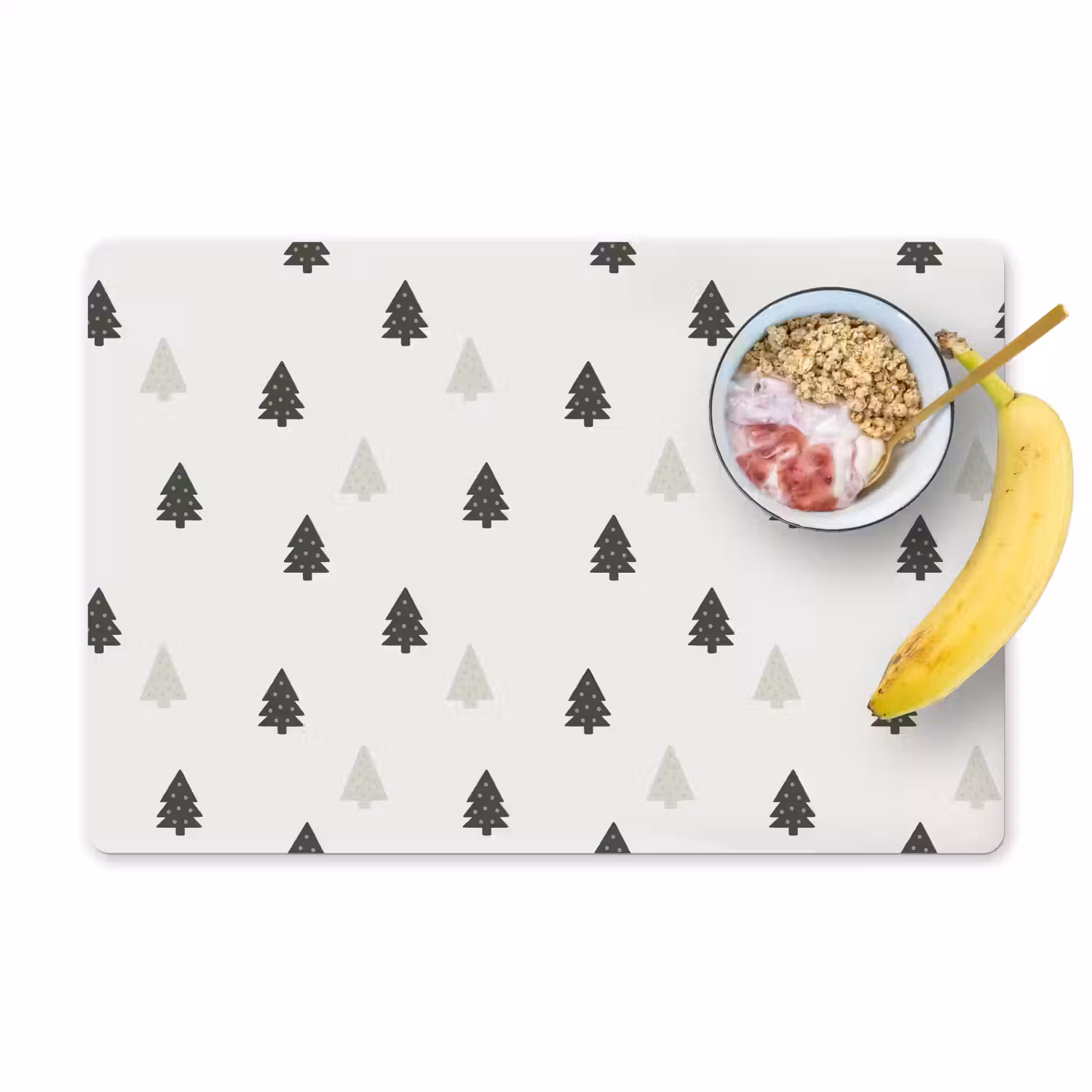 Illustratie - Kerstbomen - Wit Placemat vinyl groot 368 -zzzproduct_Kitchenyeah-website
