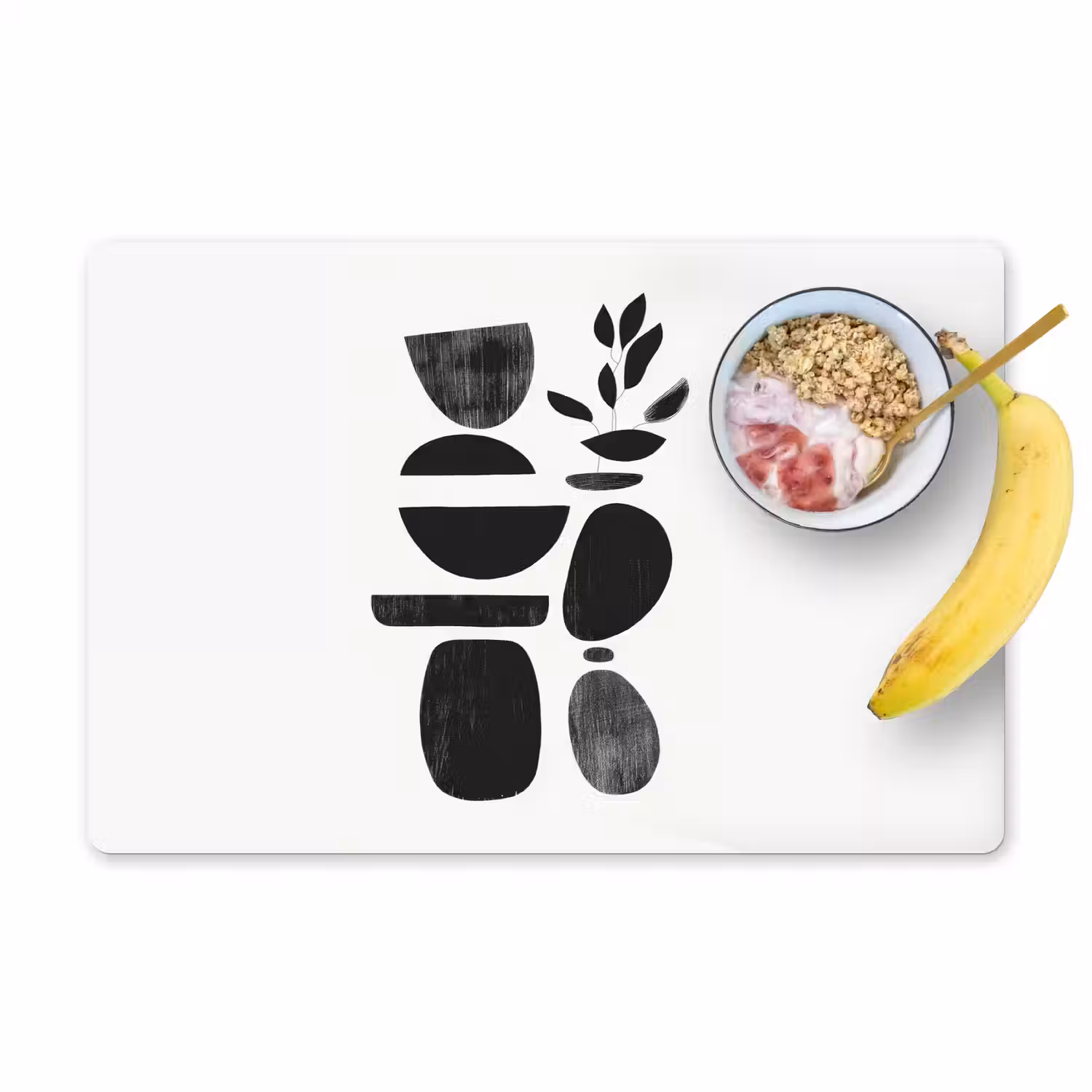 Japandi - Zwart - Abstract Placemat vinyl groot -zzzproduct_Kitchenyeah-website