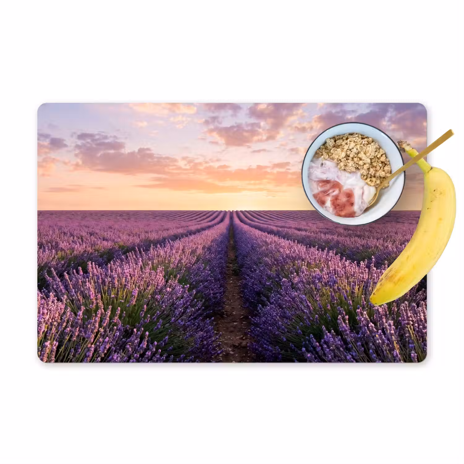 Landschap - Lavendelveld - Paars Placemat vinyl groot -zzzproduct_Kitchenyeah-website