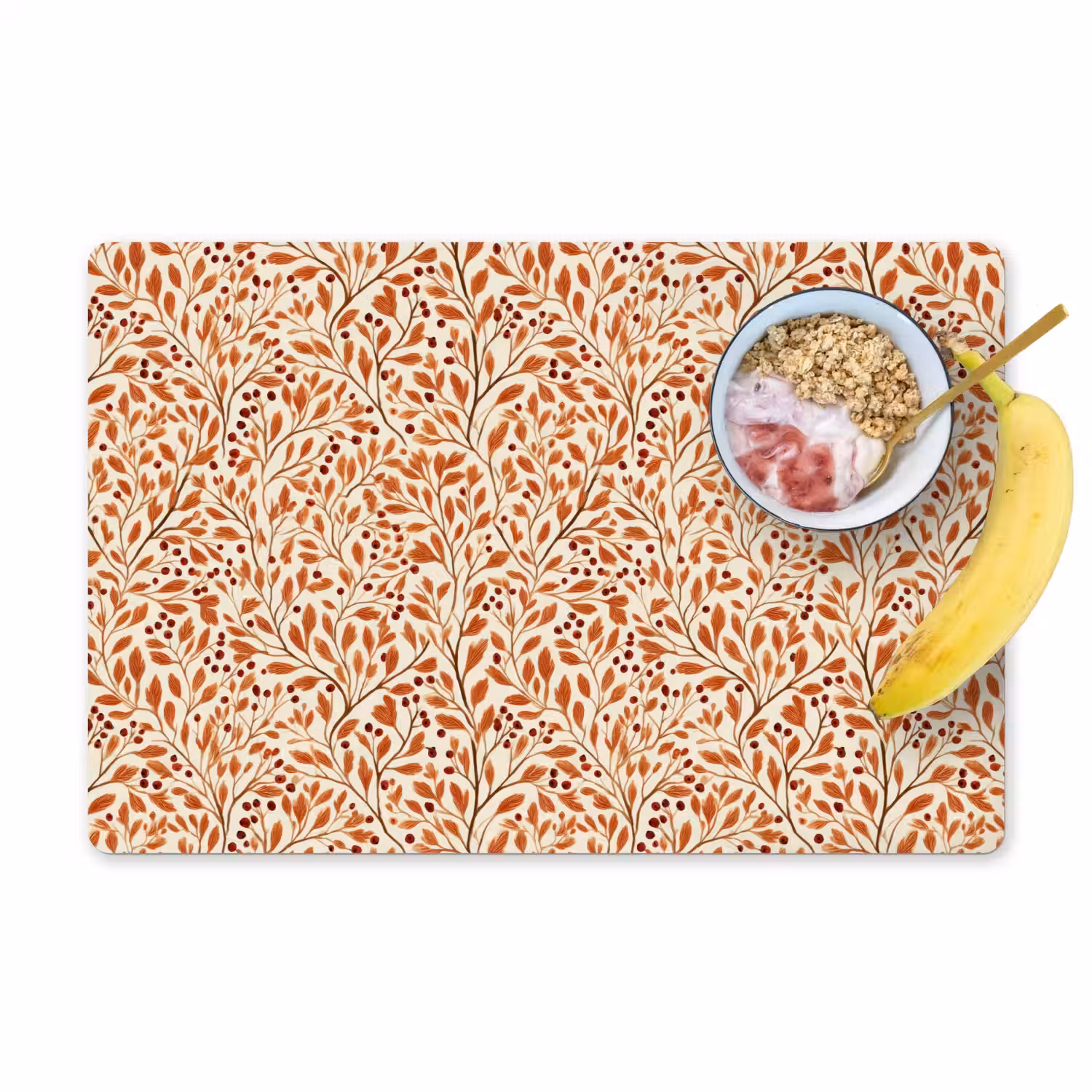 Bladeren - Botanisch - Terracotta Placemat vinyl groot 368 -zzzproduct_Kitchenyeah-website