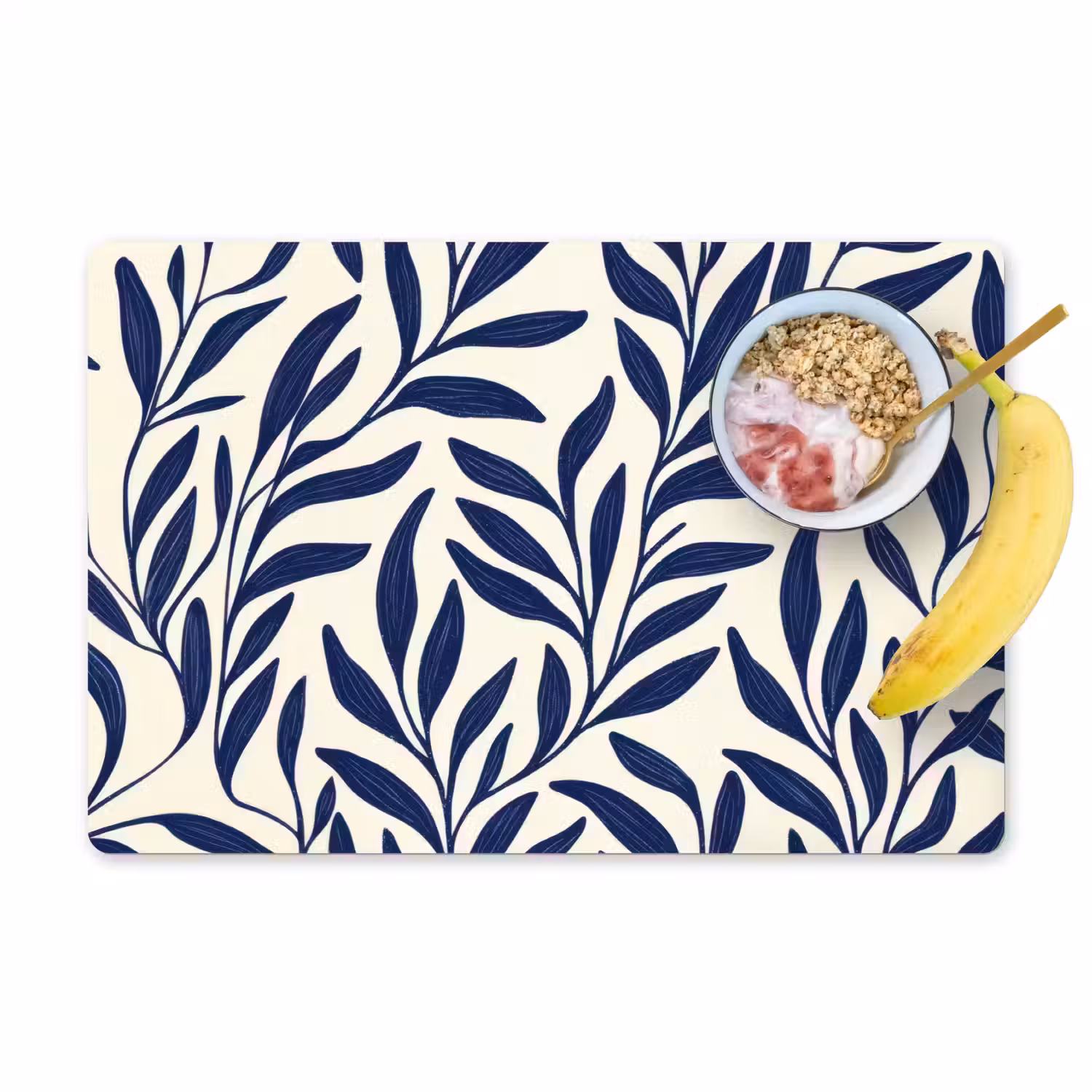 Bladeren - Klimop - Donkerblauw Placemat vinyl groot -zzzproduct_Kitchenyeah-website