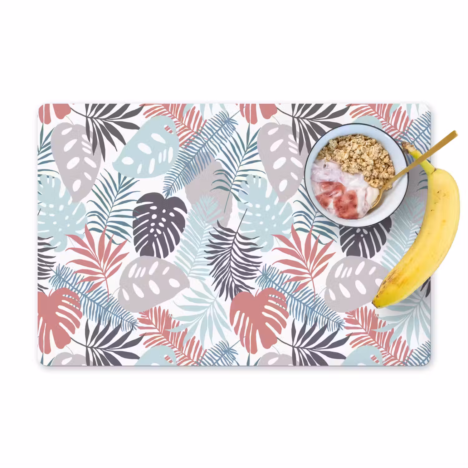 Bladeren - Tropical - Pastel - Jungle Placemat vinyl groot -zzzproduct_Kitchenyeah-website
