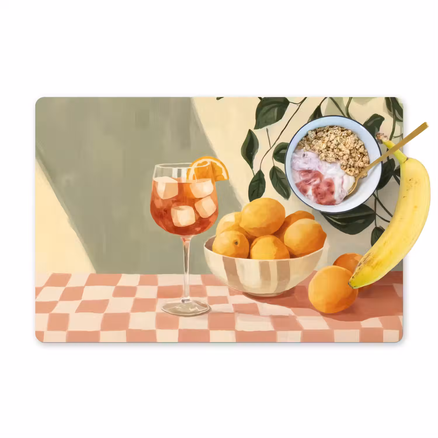 Citroenen - Glas - Tafelkleed - Geblokt Placemat vinyl groot -zzzproduct_Kitchenyeah-website