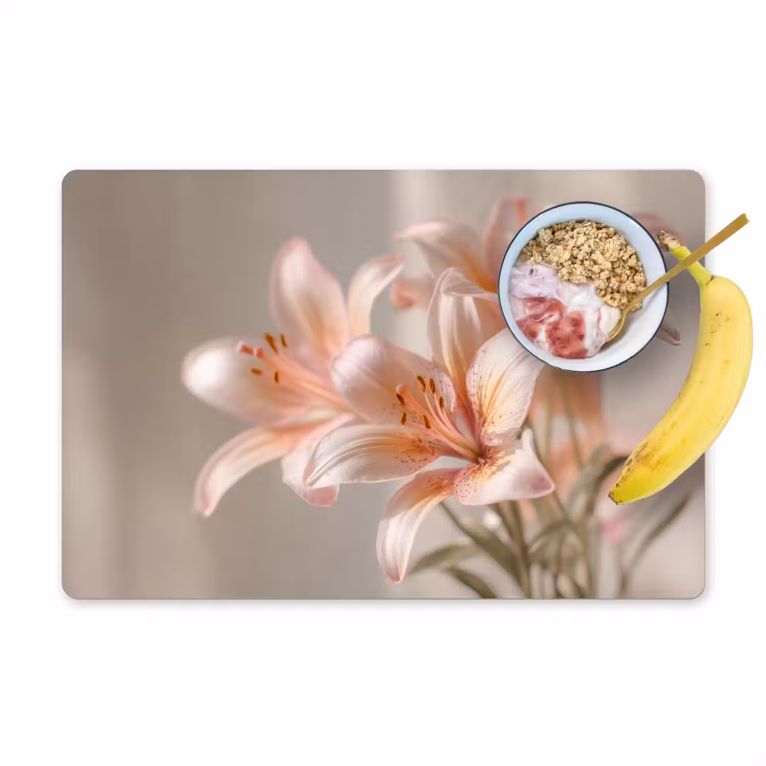 Lelies - Meeldraden - Roze - Wazig Placemat vinyl groot -zzzproduct_Kitchenyeah-website