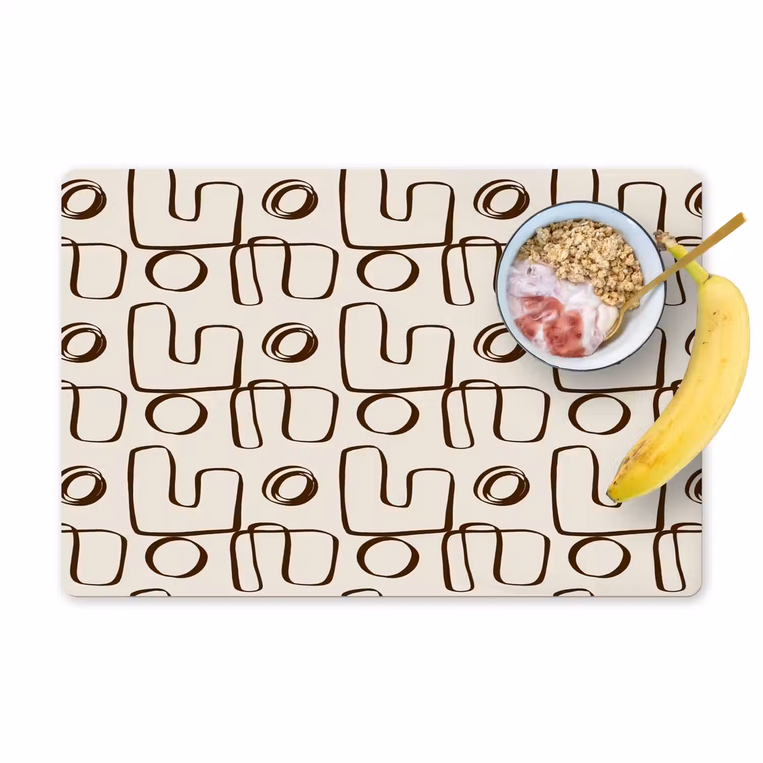 Lijnen - Beige - Patroon - Donkerbruin Placemat vinyl groot 368 -zzzproduct_Kitchenyeah-website