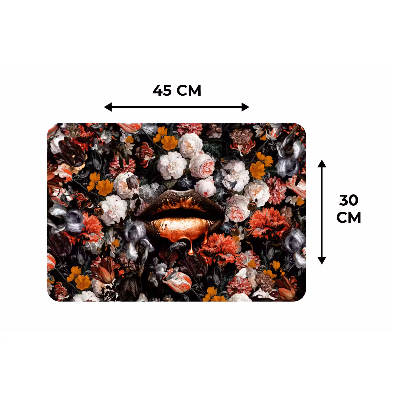 Lippen - Bloemen - Verf - Oranje - Kunst - Abstract - Oude meesters Placemat vinyl groot -specs