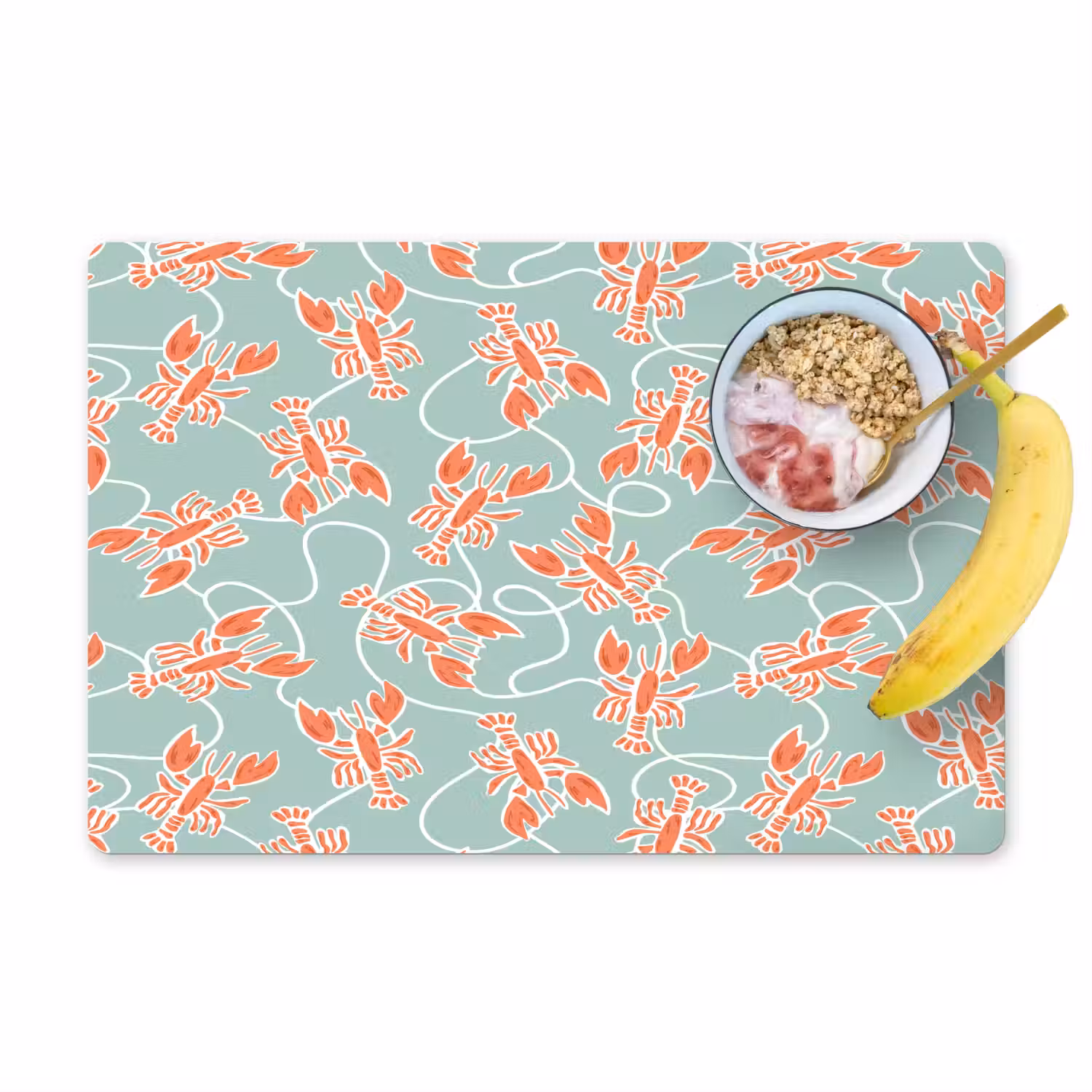 Zee - Kreeft - Groen - Oranje Placemat vinyl groot 368 -zzzproduct_Kitchenyeah-website