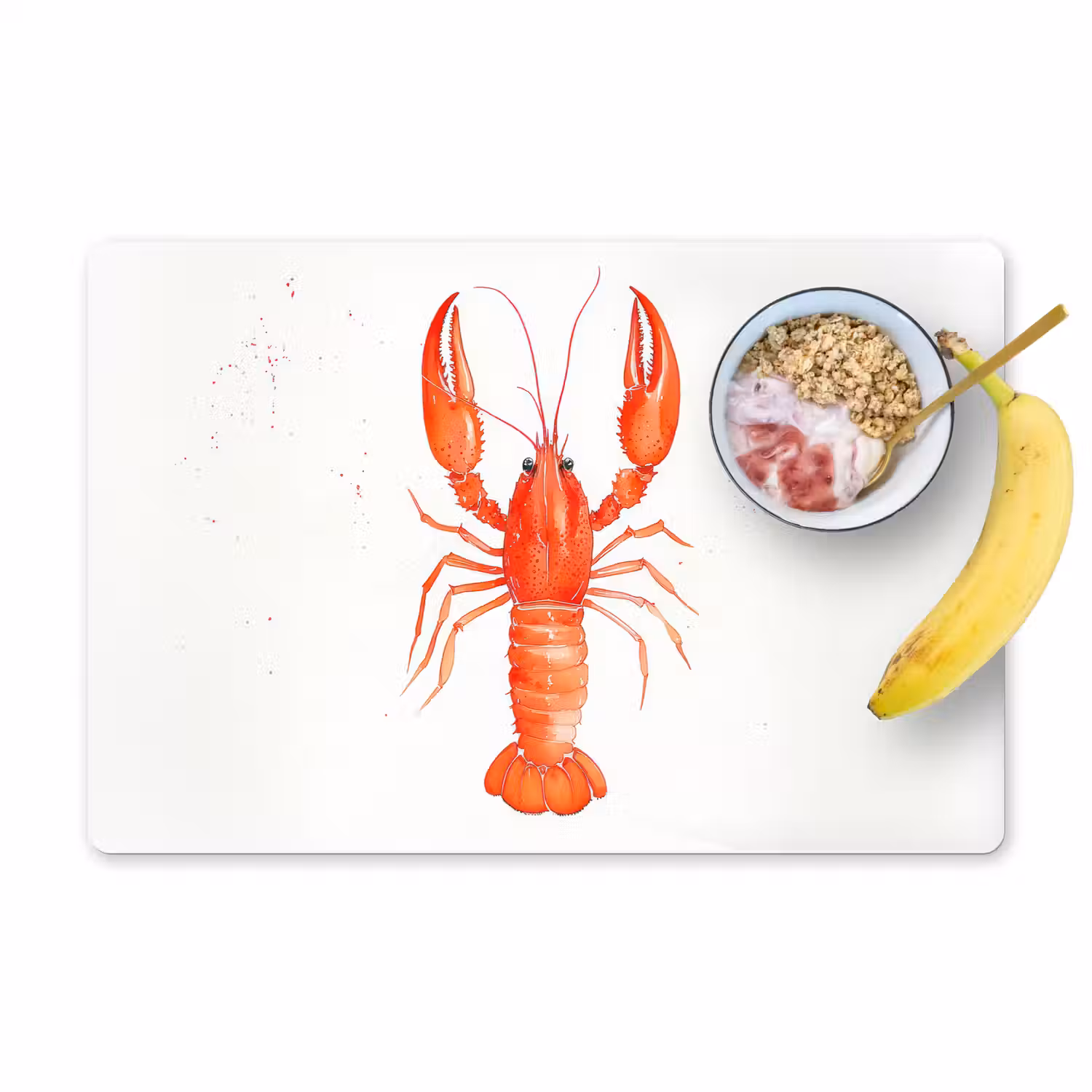 Kreeft - Waterverf - Aquarel - Oranje Placemat vinyl groot -zzzproduct_Kitchenyeah-website