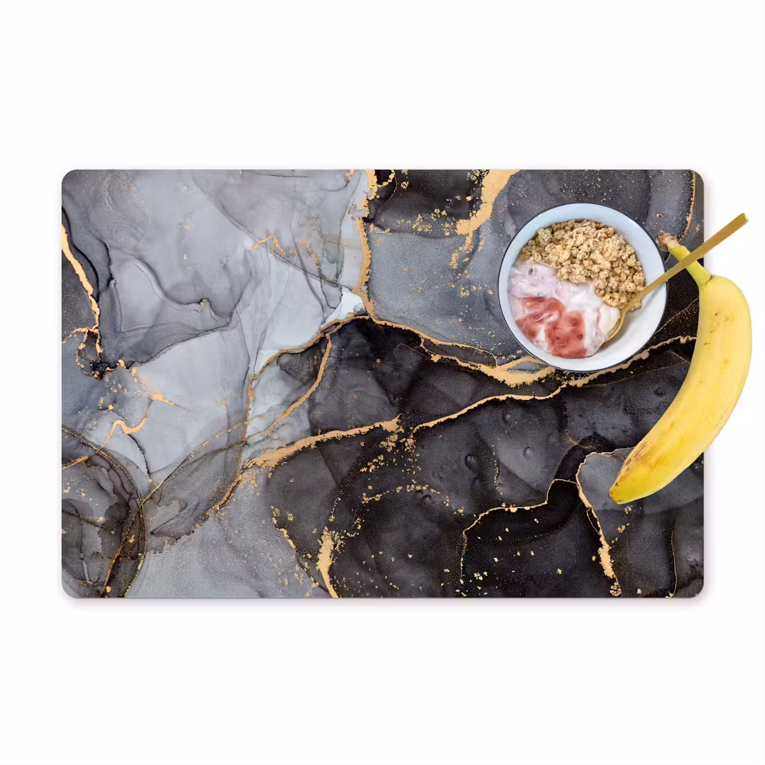 Marmer - Abstract - Goud - Grijs Placemat vinyl groot -zzzproduct_Kitchenyeah-website