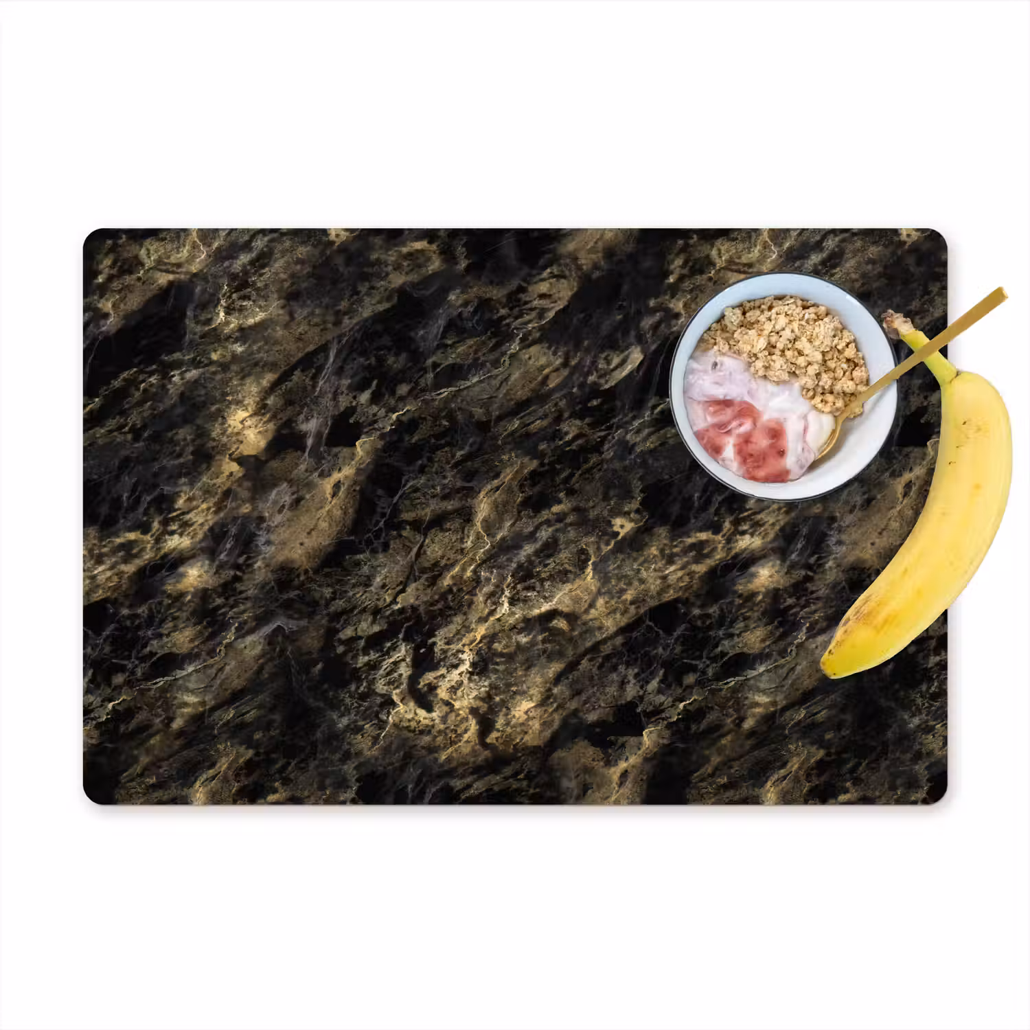 Marmer - Zwart - Goud Placemat vinyl groot 368 -zzzproduct_Kitchenyeah-website