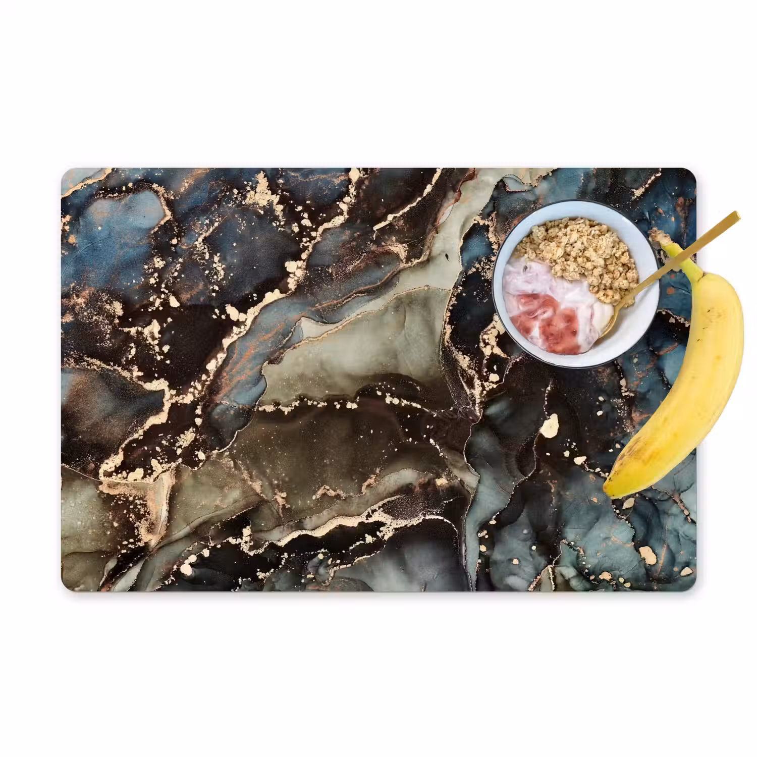 Marmer - Goud - Groen Placemat vinyl groot -zzzproduct_Kitchenyeah-website