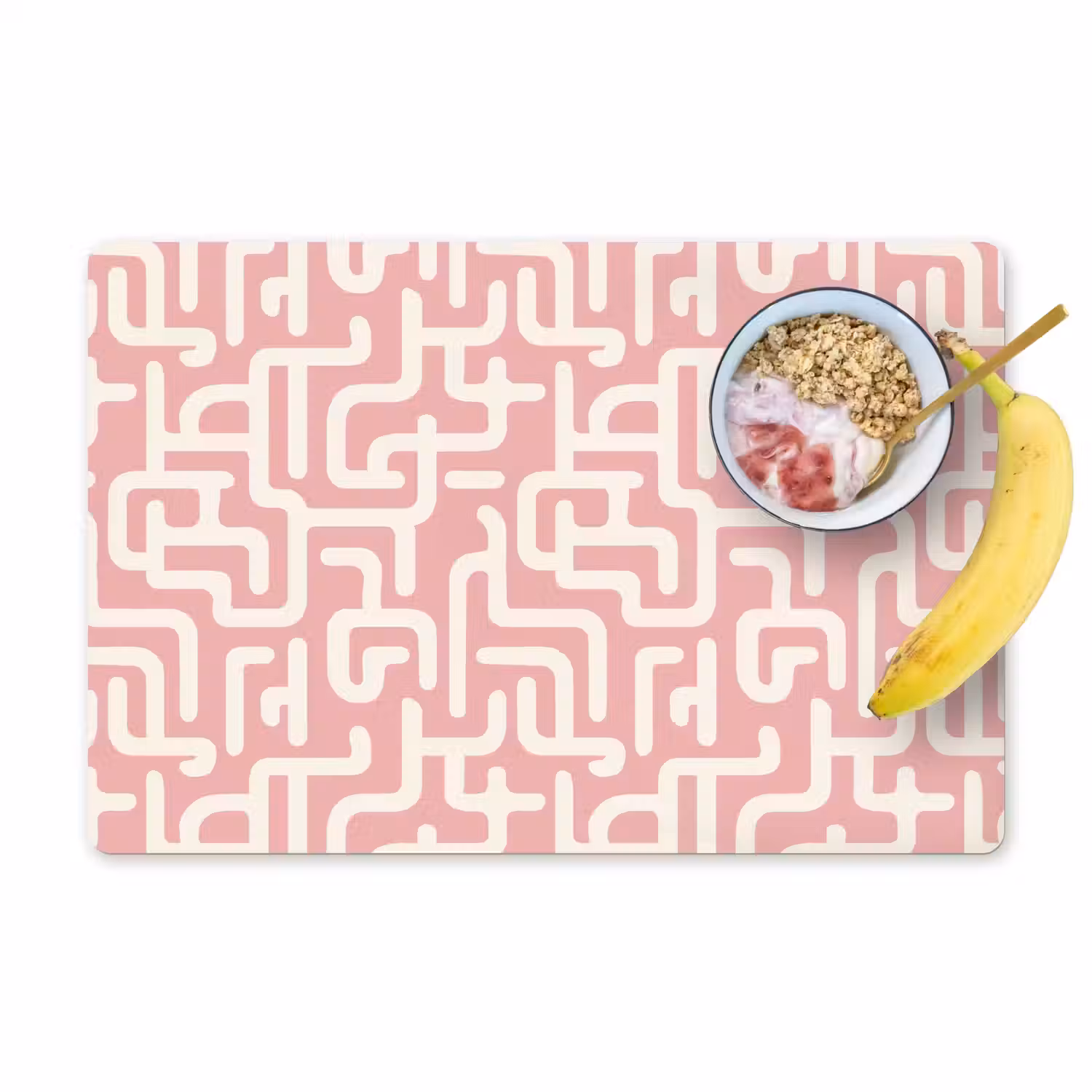 Doolhofpatroon - Roze - Wit - Abstract Placemat vinyl groot 368 -zzzproduct_Kitchenyeah-website