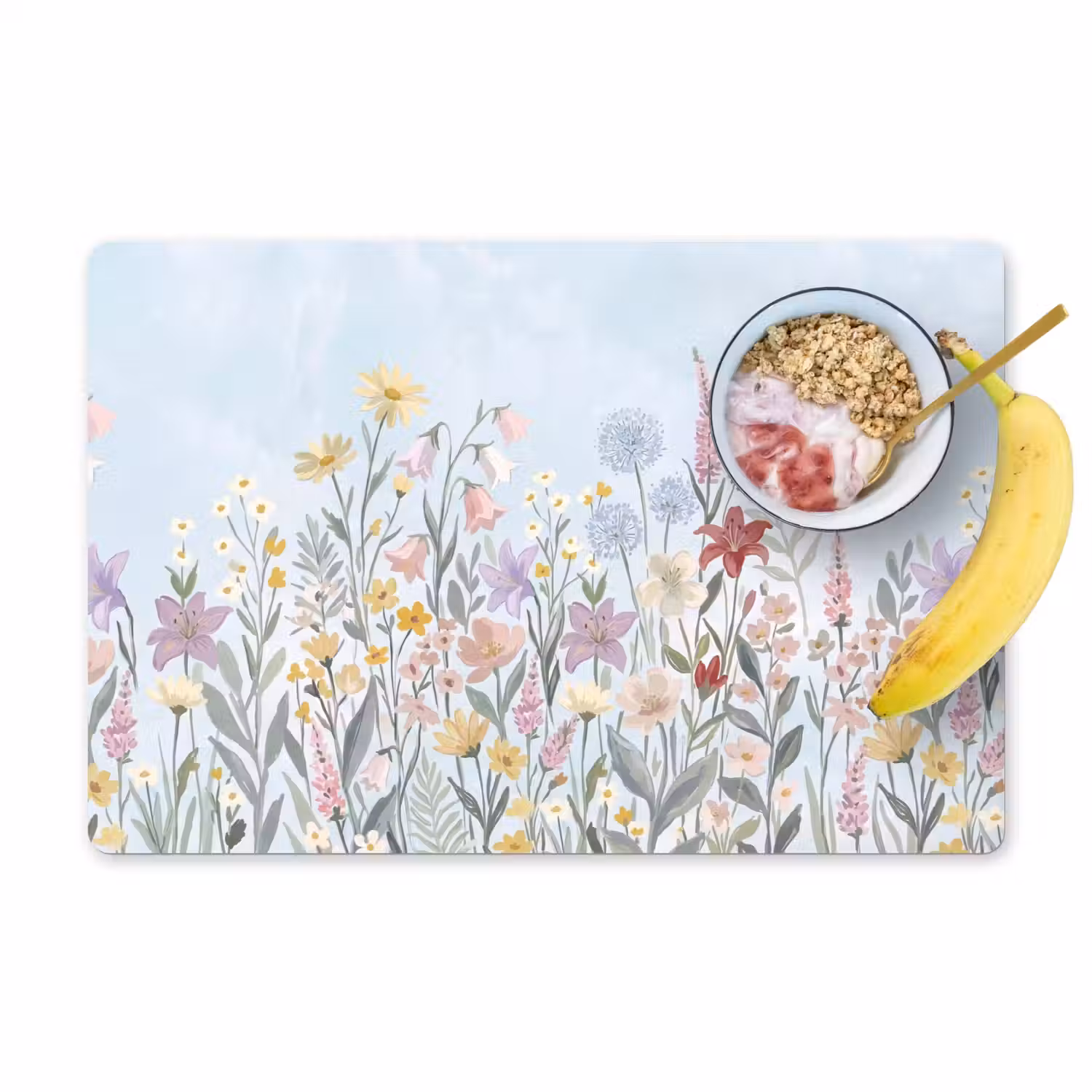 Weidebloemen - Illustratie - Kleurrijk Placemat vinyl groot -zzzproduct_Kitchenyeah-website