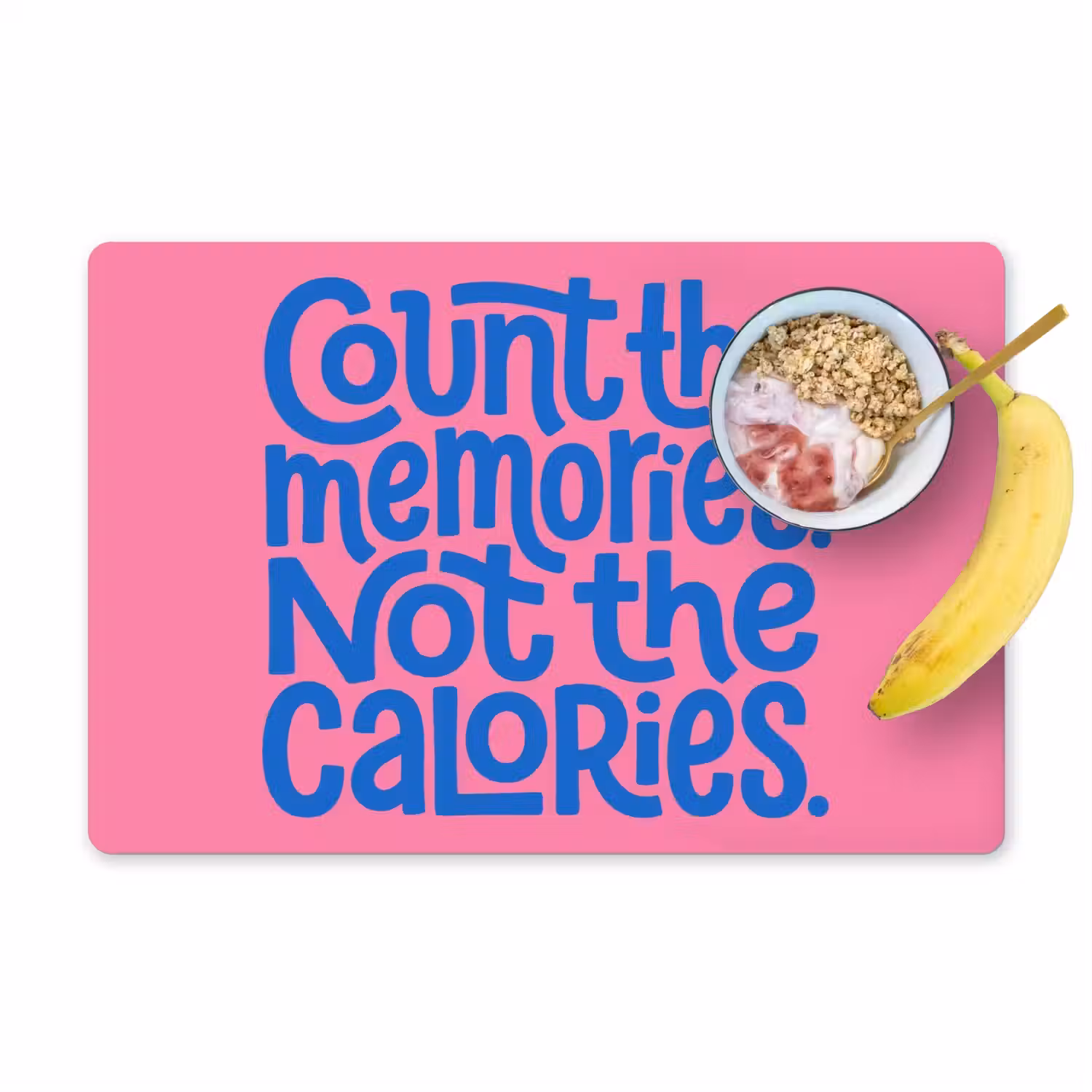 Memories - Roze - Blauw - Quote Placemat vinyl groot -zzzproduct_Kitchenyeah-website