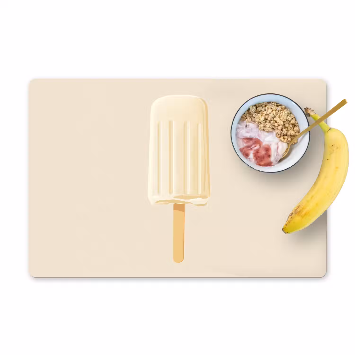Minimalistisch - Waterijsje - Stokje - Beige Placemat vinyl groot -zzzproduct_Kitchenyeah-website